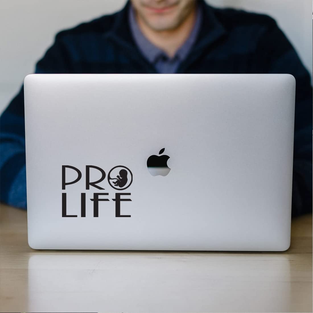 Premium Waterproof Vinyl Decal Stickers (Set of 2) - Baby Pro Life Black Design for Laptop, Phone, Helmet, Car Window, Mug & Wall Decor | Durable Adhesive for Home, Office & Outdoor Use