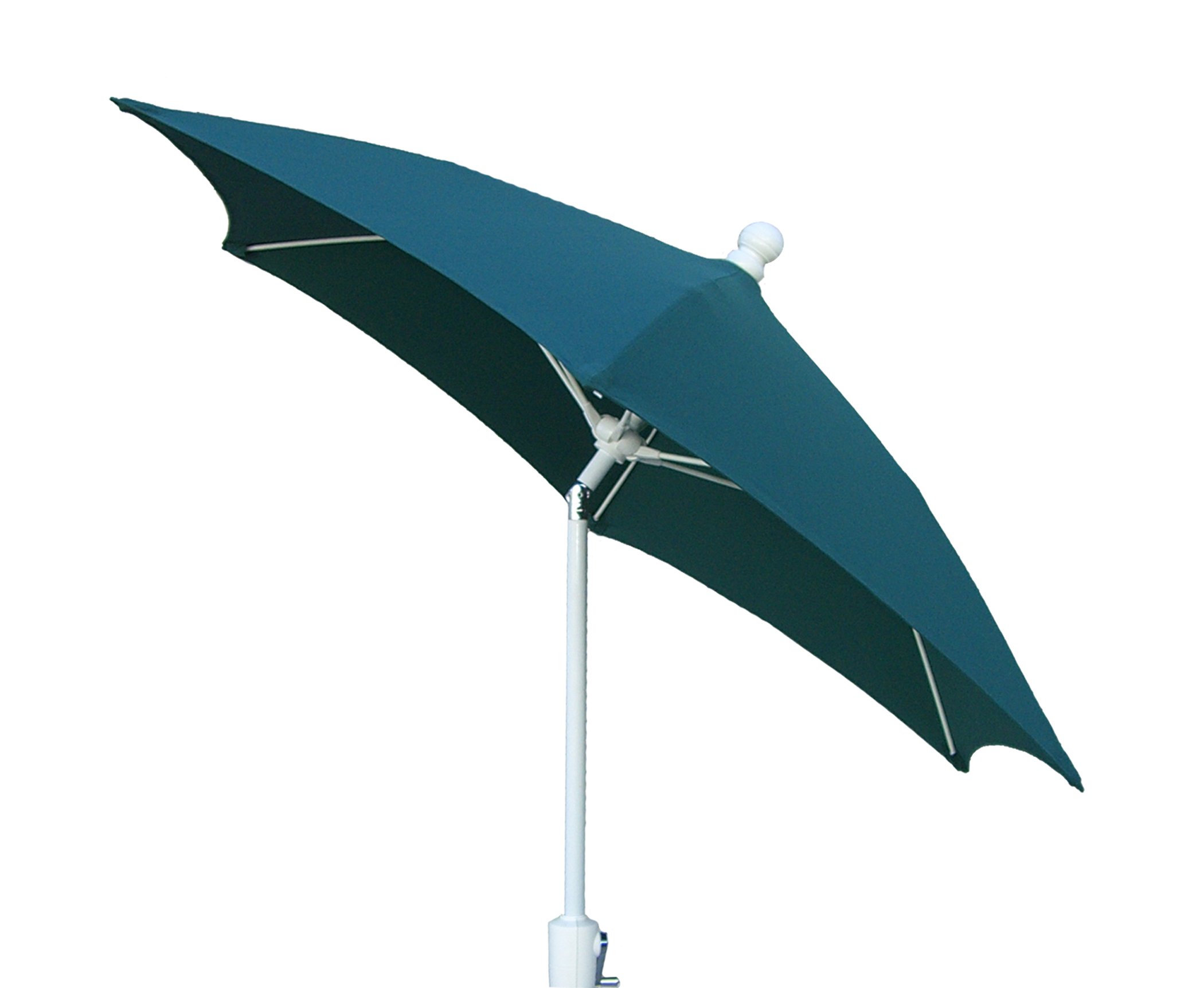 9ft Forest Green Patio Umbrella with Push-Button Tilt - White Pole for Outdoor Dining, Poolside Lounging & Garden Relaxation