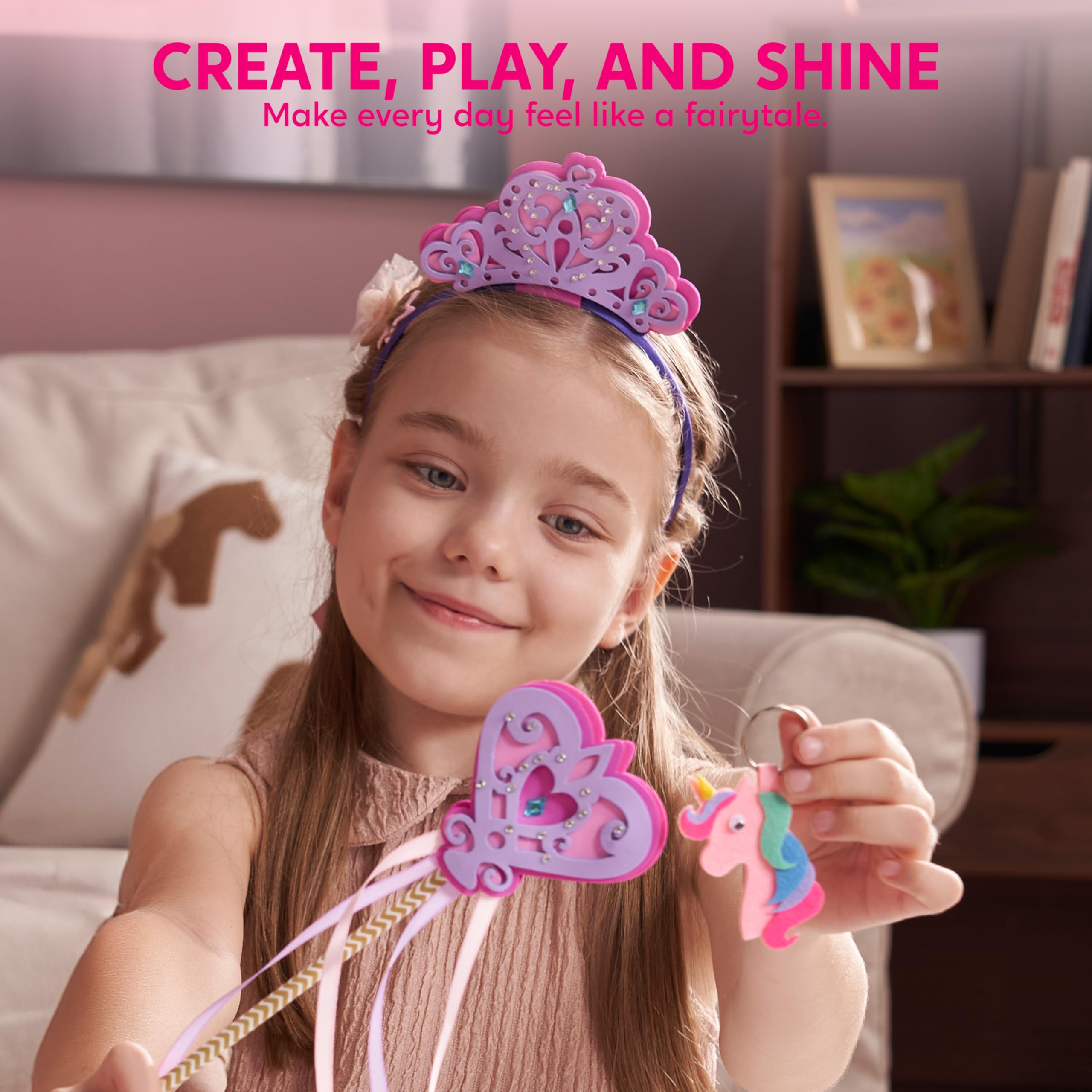Klever Kits Unicorn DIY Craft Kit for Kids Ages 5+ - Create 7 Magical Projects: Unicorn Art, Castle, Dreamcatcher, Tiara & Wand | Perfect Birthday Gift & Creative Activity for Girls | Fun Indoor Crafting & Party Entertainment