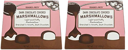 Trader Joe's Dark Chocolate Covered Marshmallows - 2 Pack (Two Bags) | Gourmet Chocolate Snacks | Perfect for Parties, Gifts & Dessert Platters