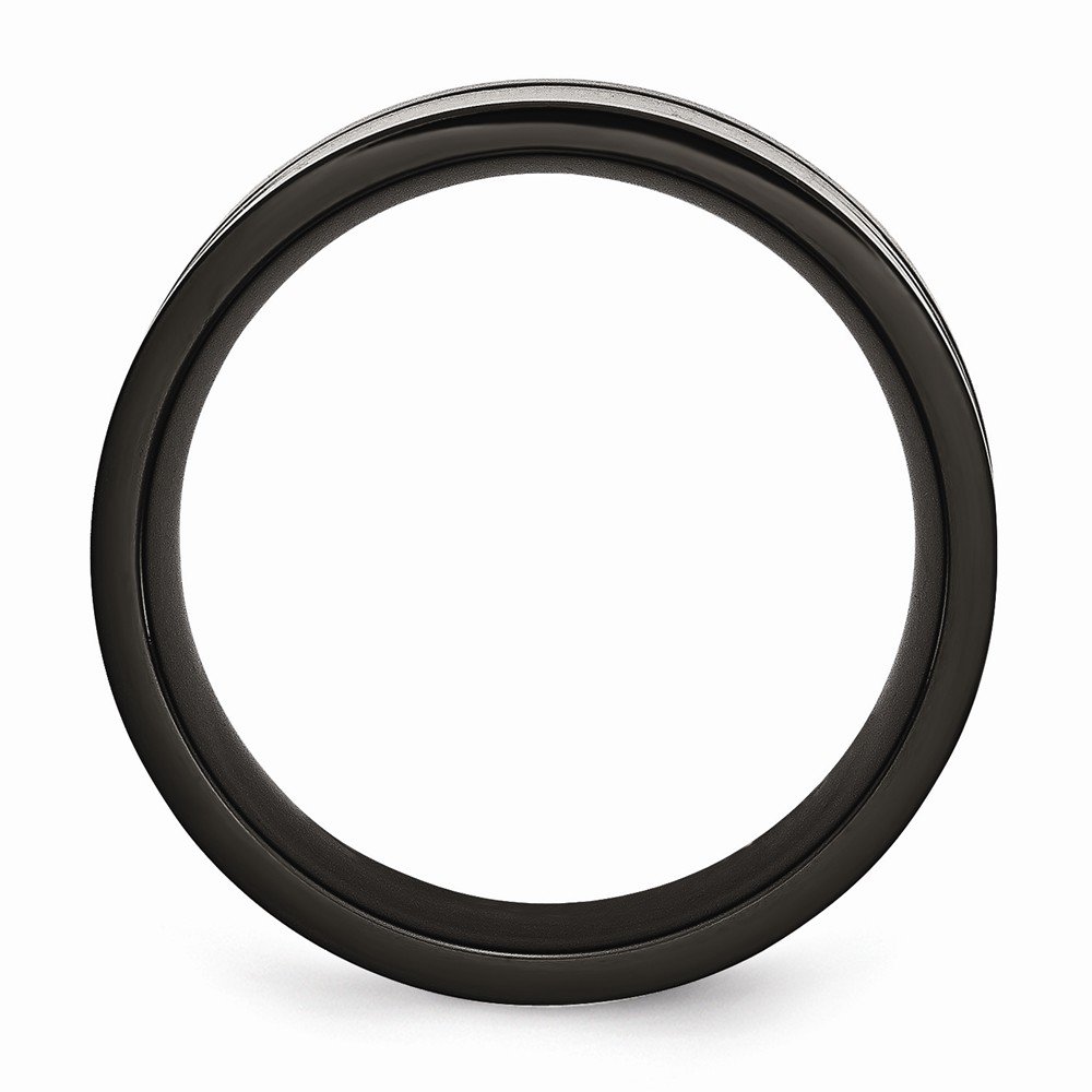 Titanium 9mm Black IP-Plated Carbon Fiber Men's Wedding Band Ring - Comfort Fit Durable Wedding Ring for Men - Perfect for Engagements, Anniversaries & Everyday Wear