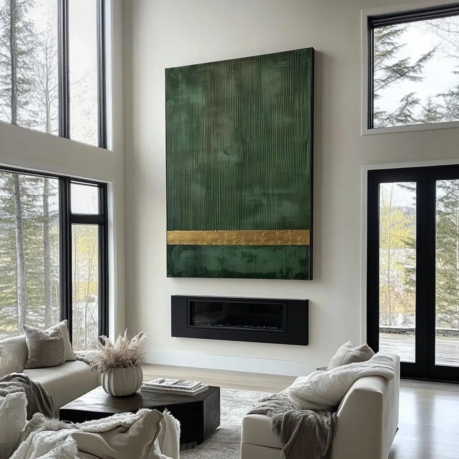 Blue & Green Abstract Wall Art Print #BG124 - Modern Home Decor for Living Room, Bedroom & Office