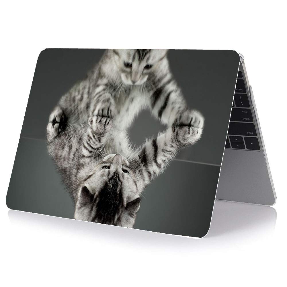 Cute Cat Design Durable Hard Rubberized Case for MacBook Air 13 Inch (A1369/A1466, 2010-2017 Models) - Perfect for Pet Lovers & Office/College Use