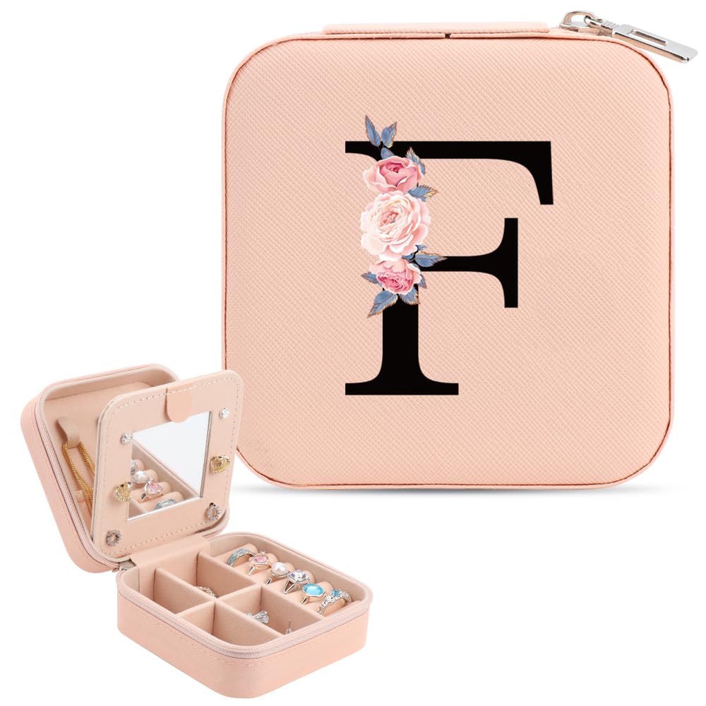 WALLFID Girls Jewelry Box with Mirror - Portable Travel Jewelry Organizer, Small Jewelry Storage Case for Kids, Perfect Birthday Gift & Travel Essential for Little Girls - Great for Home, Travel & Sleepovers