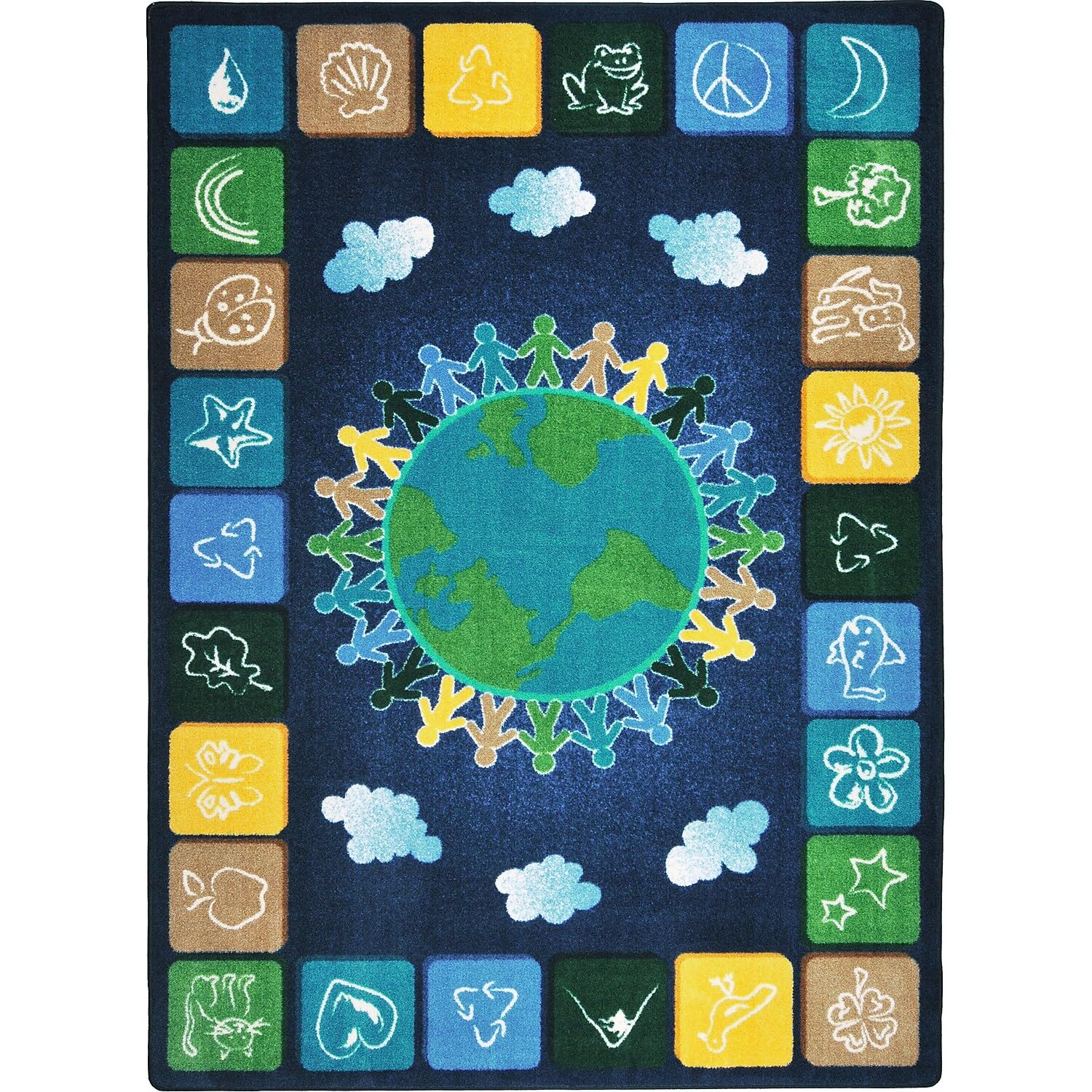 Joy Carpets One World Neutral Color Area Rug 7'8