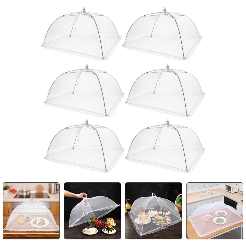 6pcs Foldable Mesh Food Covers for Outdoor & Kitchen Use