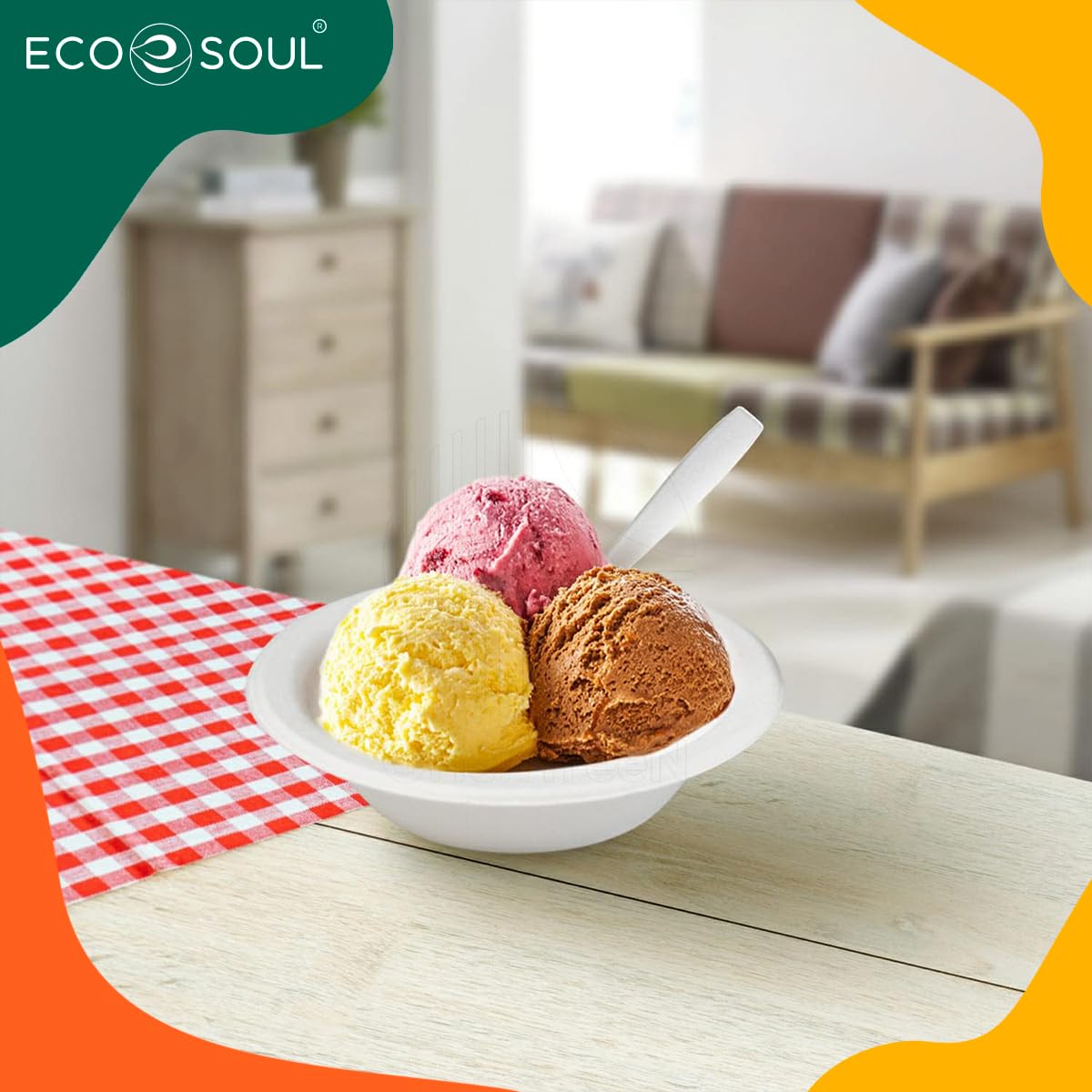 ECO SOUL 180ml (6oz) 50-Pack Biodegradable Sugarcane Bowls | Compostable Disposable Tableware for Parties, Weddings & Events | Eco-Friendly Dinnerware for Snacks, Salads & Desserts | Perfect for Sustainable Celebrations & Everyday Use