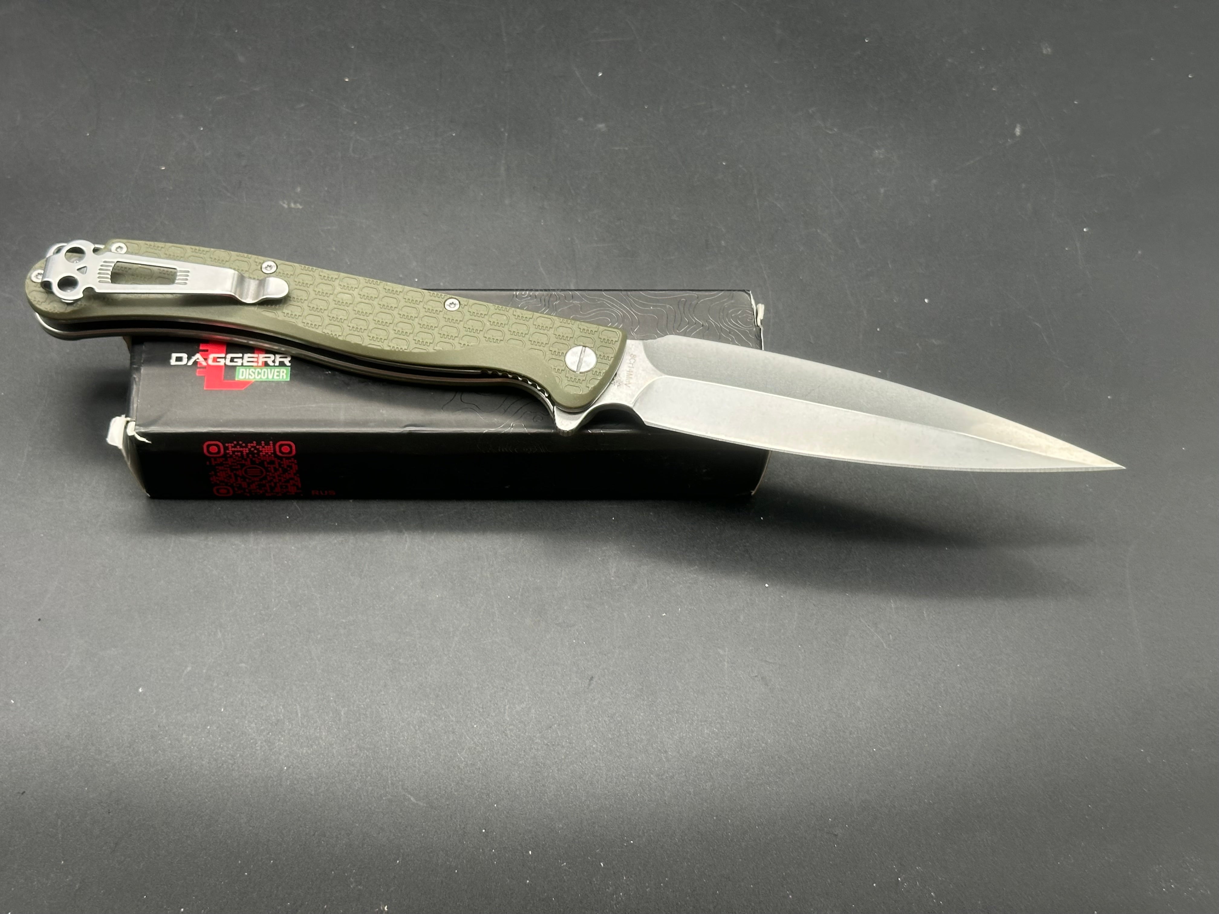 Daggerr Vendetta Olive G10 Folding Knife - Tactical EDC Pocket Knife for Outdoor Camping, Hiking & Survival Gear