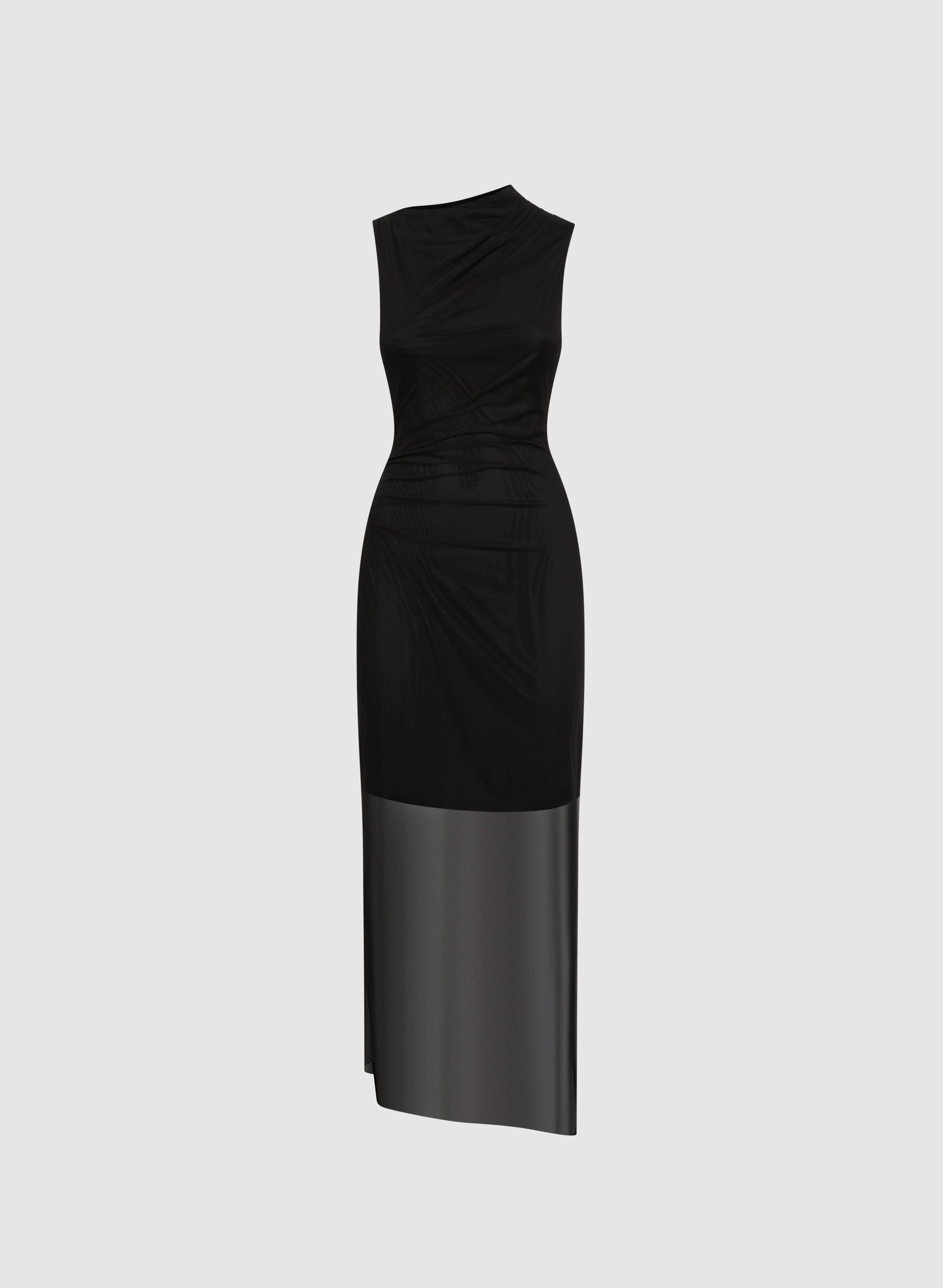 Elegant Draped Mesh Dress for Women - Sexy Sheer Long Sleeve Party Gown - Perfect for Evening Events, Date Nights & Special Occasions