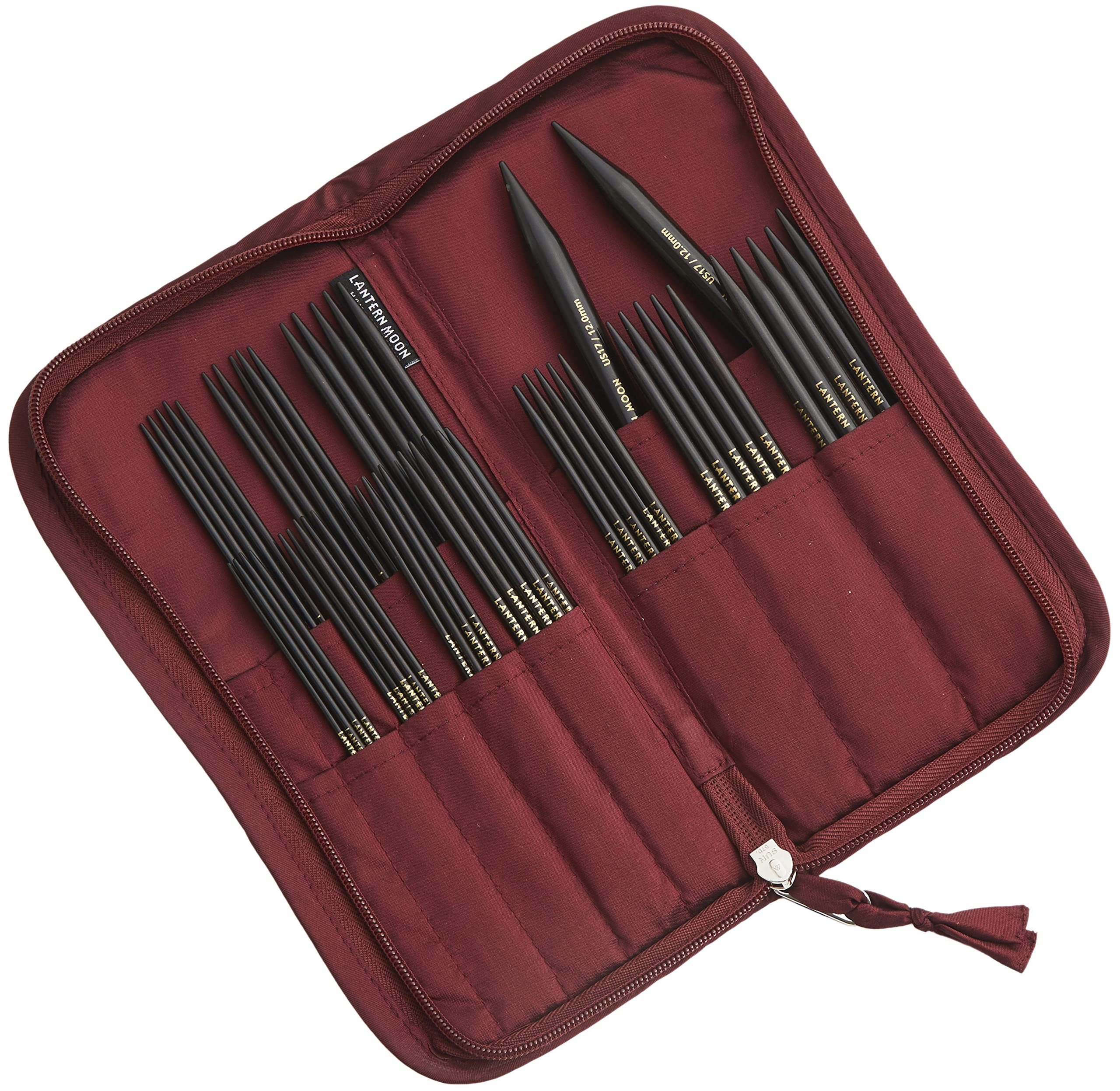 Lantern Moon CASE Double Point Knitting Needles - Red Multi Color for Crochet & Knitting Projects - Perfect for Hats, Scarves, and Sweaters