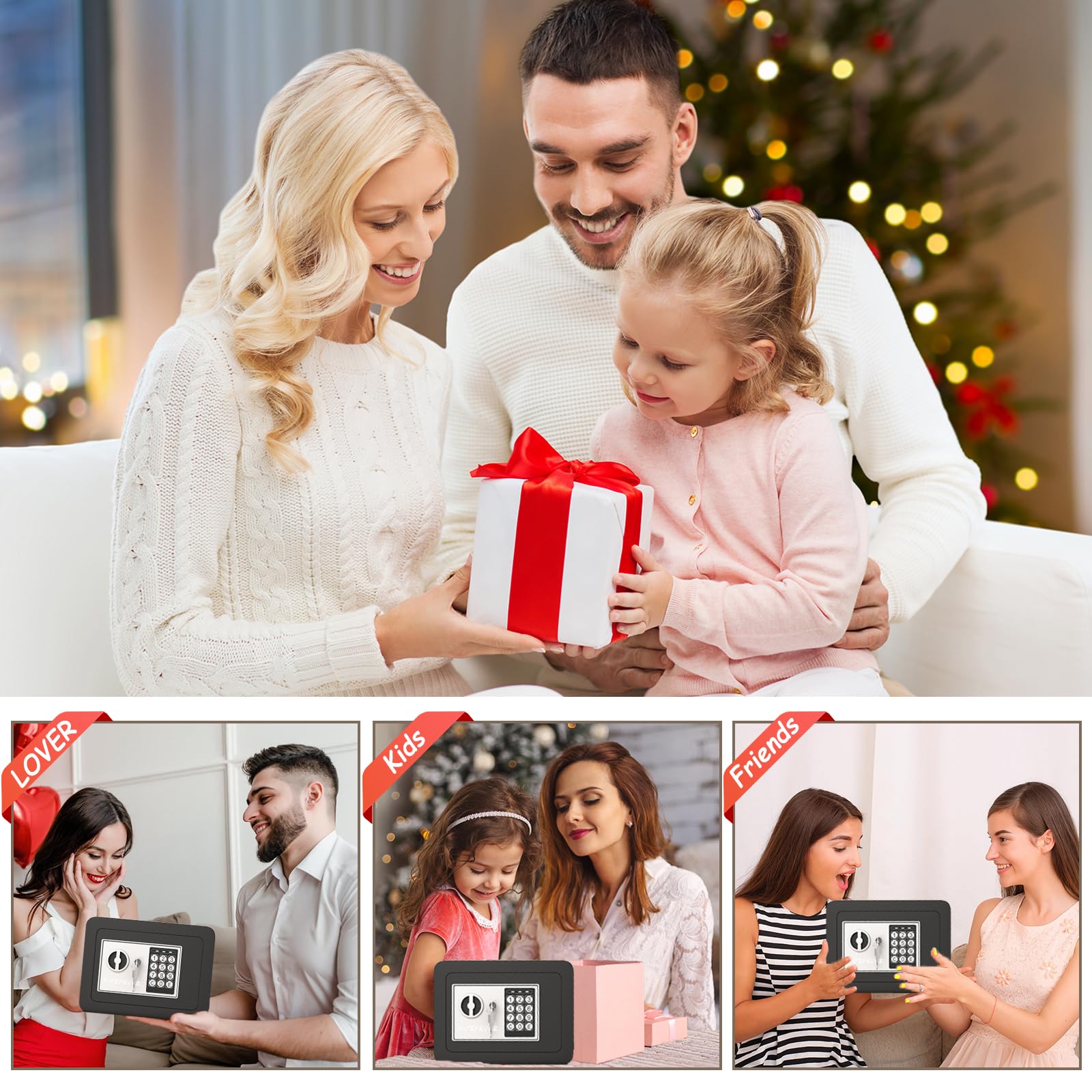 Electronic Keypad Small Safe Box - 0.23 Cubic Steel Security Safe with Drop Slot for Cash, Jewelry & Valuables | Money Saving Box for Kids & Home Use | Perfect for Bedroom, Office & Travel Security