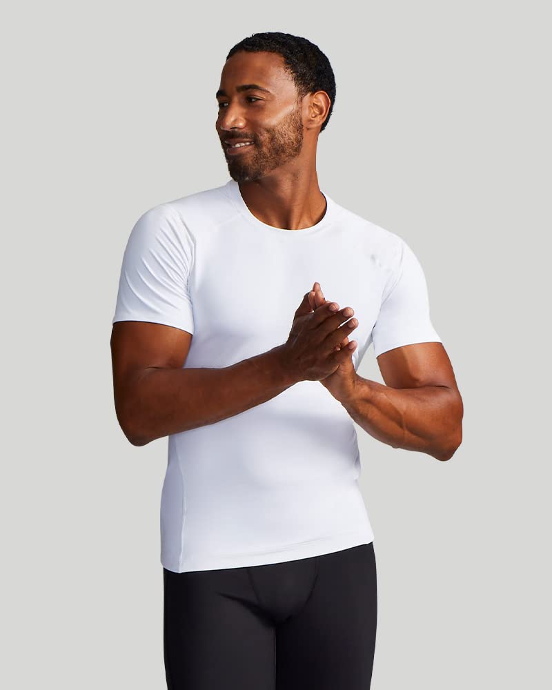 Tommie Copper Men's Back Support Compression Shirts for Pain Relief & Posture Support - Ideal for Workouts, Recovery & Daily Wear