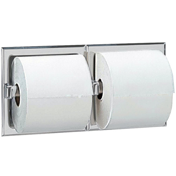 Bobrick B697 Recessed Dual Roll Toilet Paper Dispenser - Ideal for Commercial Restrooms, Offices, and Public Restrooms