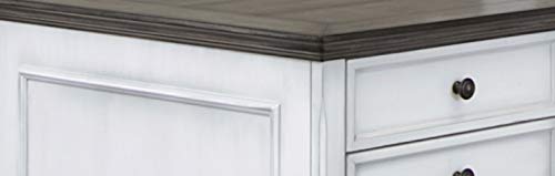 Martin Furniture Double Pedestal Office Desk in White - Modern Executive Desk for Home Office, Study Room & Workspace