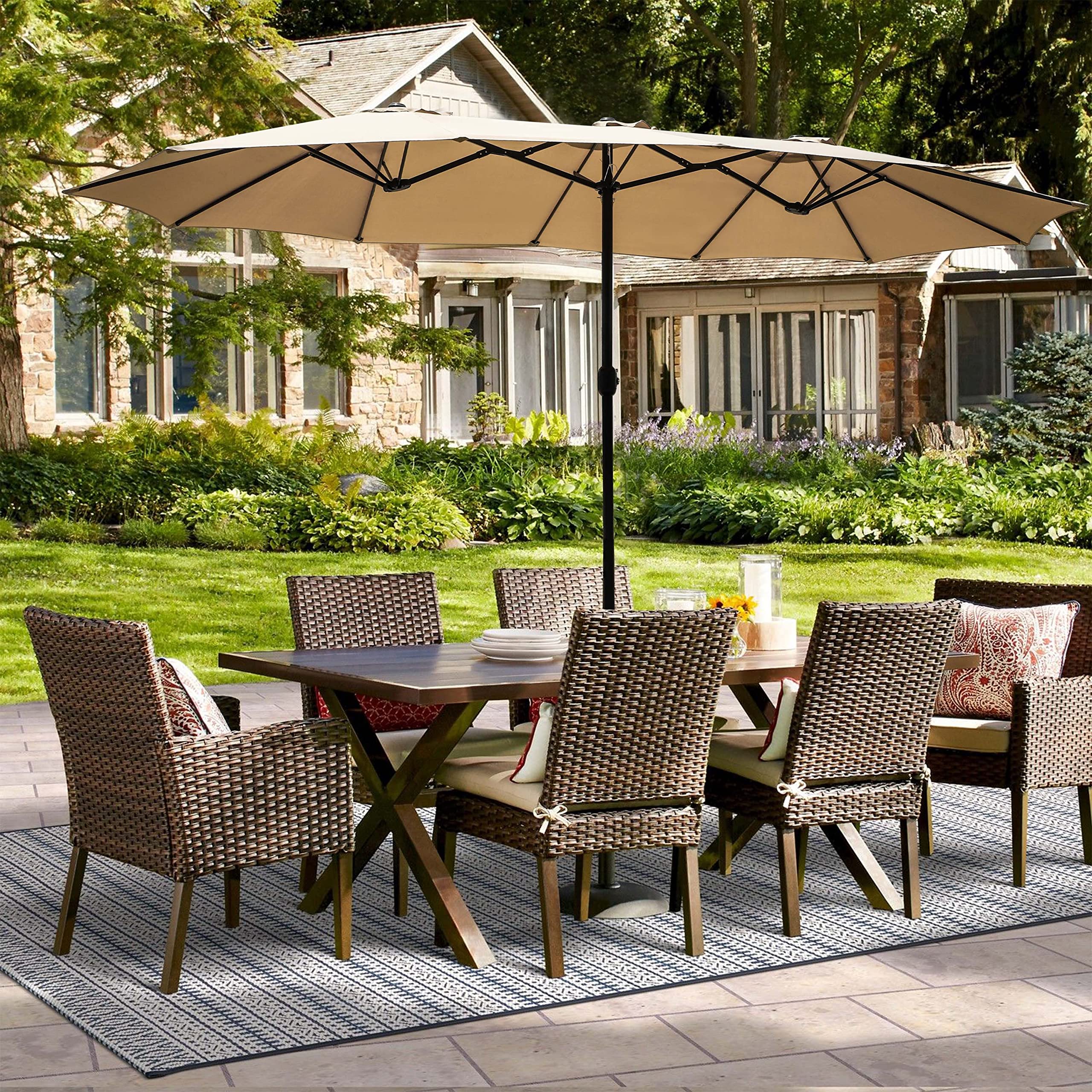 15 FT Large Outdoor Patio Umbrella - Sun Shade for Backyard, Pool, Deck & Garden | Perfect for Outdoor Dining, Lounging & Poolside Relaxation