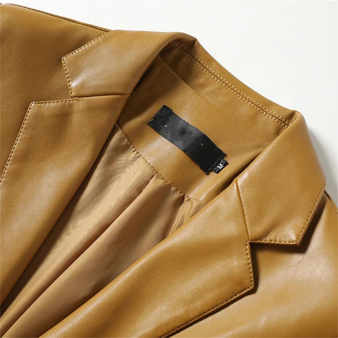 Women's Mid-Length Sheepskin Leather Jacket - Stylish & Warm Outerwear for Fall & Winter Fashion