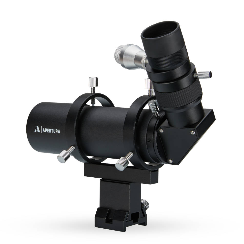 10x50 Right Angle Finder Scope with Illuminated Reticle Eyepiece - Black 50RAF B - Perfect for Astronomy, Hunting & Long-Range Observation
