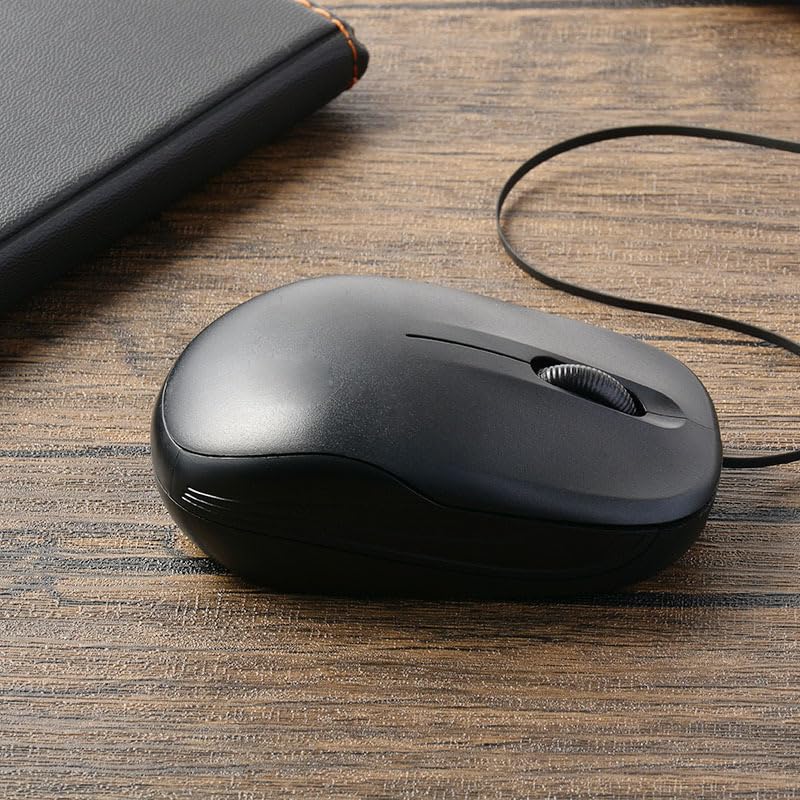 Wired USB Computer Mouse - Silent Ergonomic Gaming Mouse for Laptop & PC | Portable USB Optical Mouse for Office, Gaming, and Home Use