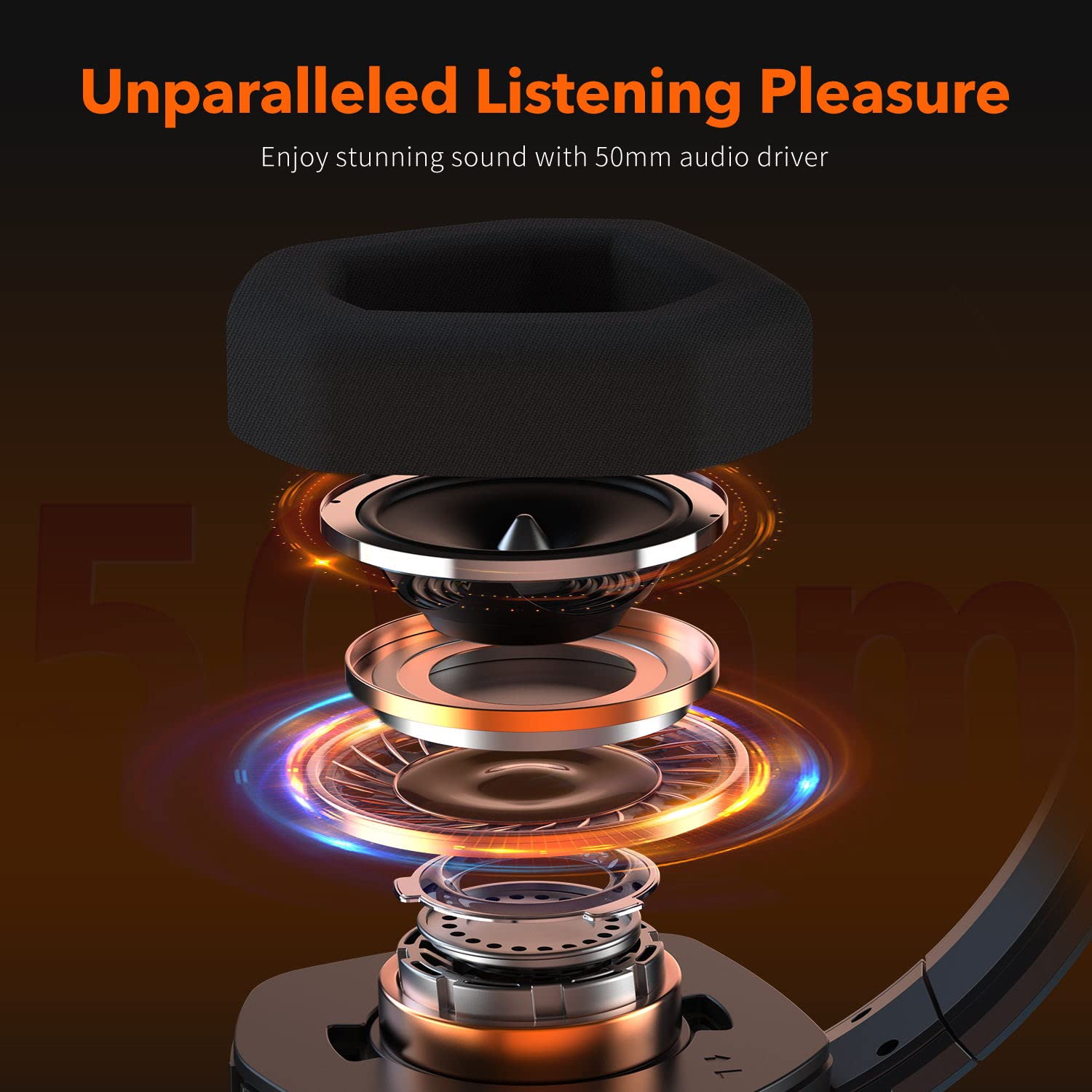 NUBWO Gaming Headset for PS4, PS5, PC, Xbox One - Over-Ear Headphones with Noise Cancelling Mic for Laptops & Console Gaming (Orange) - Perfect for Competitive Gaming, Streaming & Online Meetings