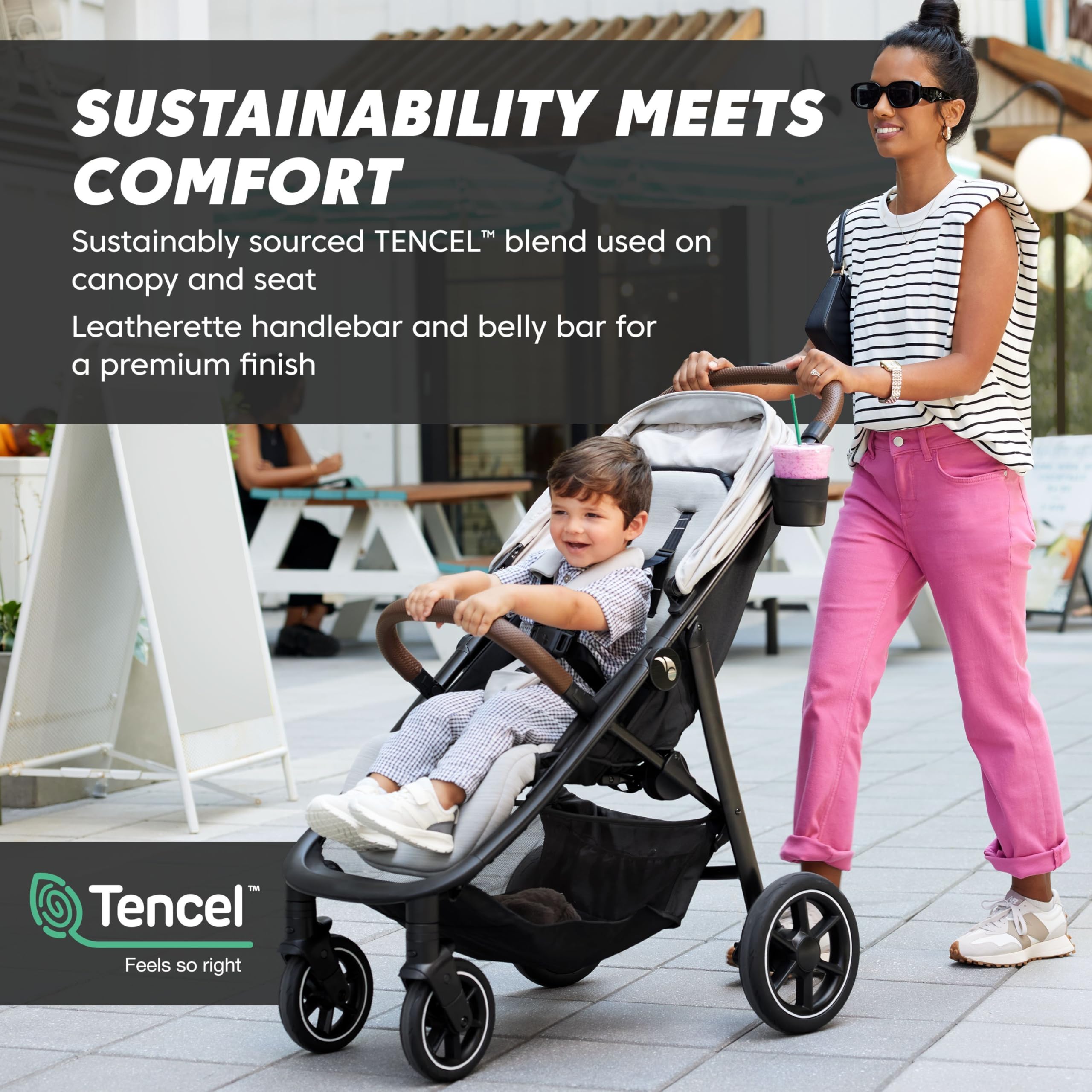 Baby Jogger City Mini Air Lightweight Stroller - Compact Fold, All-Terrain Wheels | Perfect for Urban Travel, Shopping & Outdoor Adventures (Frosted Ivory)
