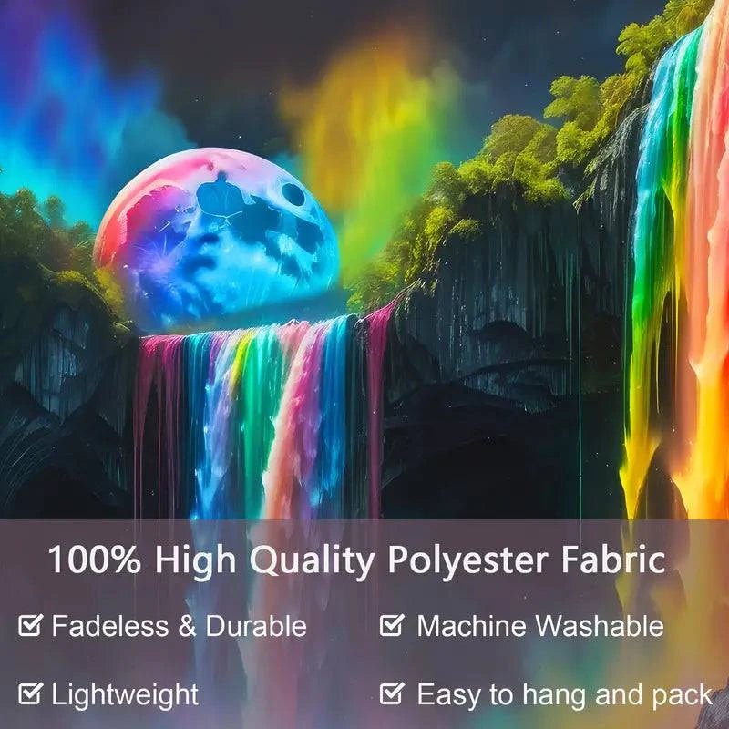 Stunning Mountain Waterfall with Rainbow Wall Art - Nature Landscape Canvas Print for Home & Office Decor | Perfect for Living Room, Bedroom, or Meditation Space