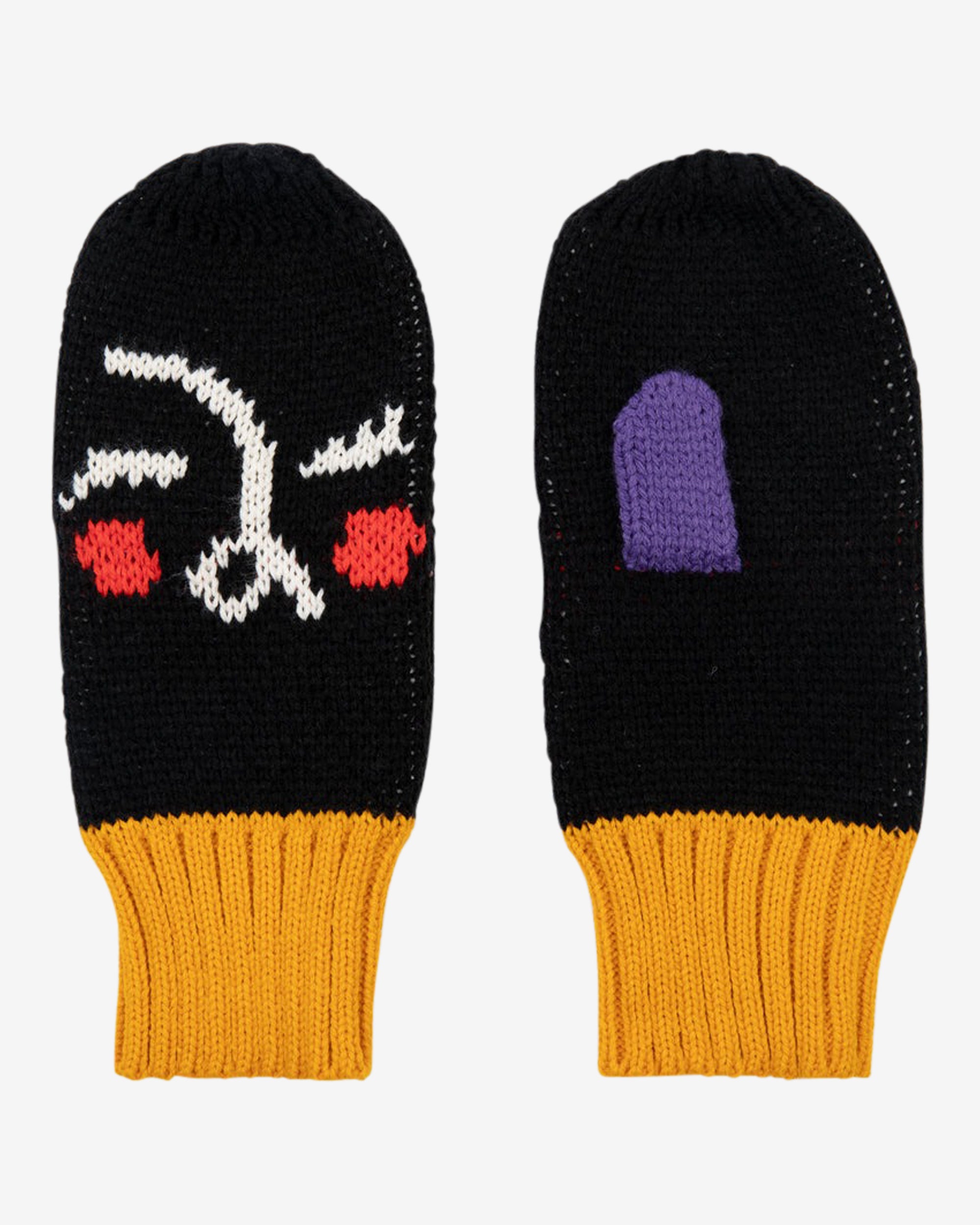 Miss Pompom Abstract Knit Mittens - Warm Winter Gloves for Women - Perfect for Cold Weather, Snow Activities, and Fashion Accessories