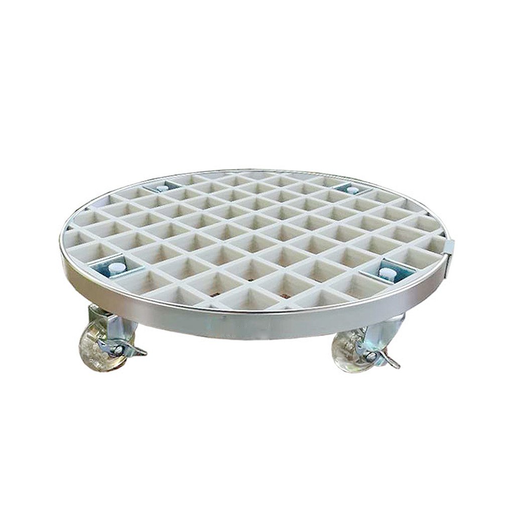 Heavy Duty FRP Plant Caddy - 20 Inch Round Plant Stand Dolly with 6 Industrial Caster Wheels & Aluminum Edge - Mobile Potted Plant Mover for Indoor/Outdoor Use - Perfect for Garden, Nursery, Home Decor (White)