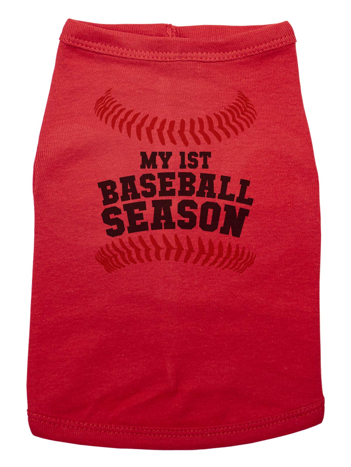 Baseball Season Dog Shirt - Cute Puppy Outfit for Sports Lovers | Trendy Red Dog Tee for First Baseball Games & Baby Announcements | Perfect for Game Days & Pet Photo Shoots