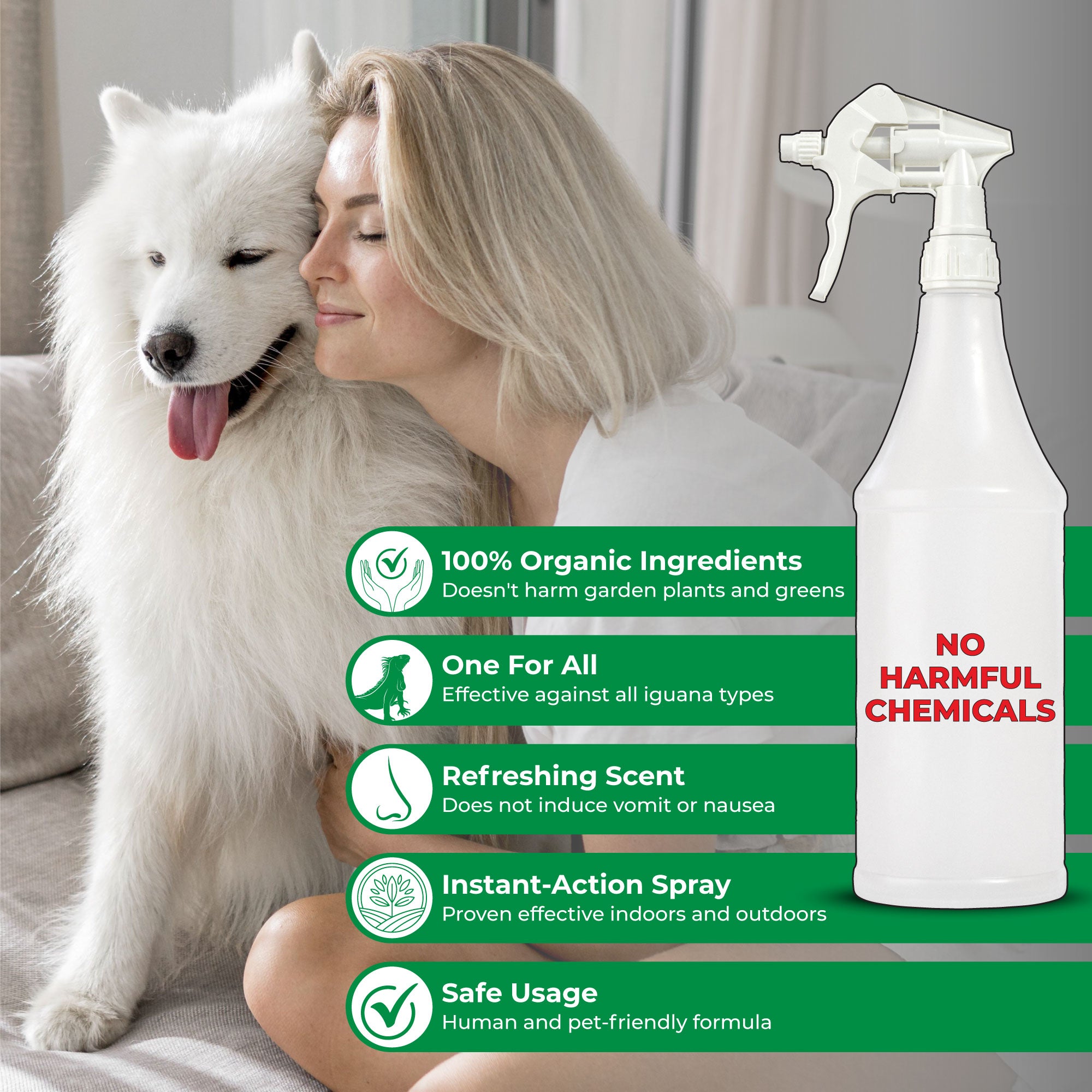 Best Iguana Repellent Spray - Natural & Effective Lizard Deterrent for Gardens, Yards & Homes - Keep Iguanas Away from Plants & Property | Outdoor & Indoor Use