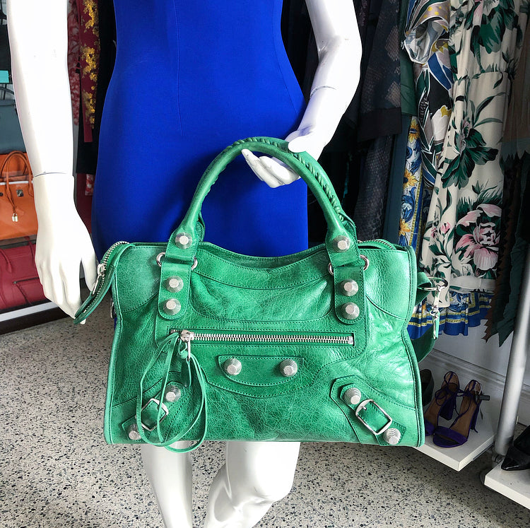 Balenciaga Green Motocross Giant 21 City Bag - Luxury Designer Handbag for Women, Perfect for Everyday Use, Travel & Fashion Accessories
