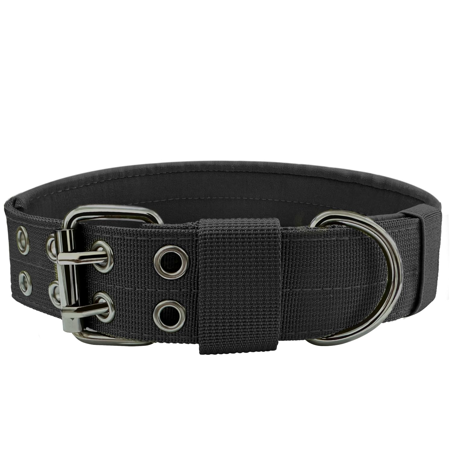 Bozenu Heavy Duty Tactical Dog Collar for Large & Medium Dogs - 1.5