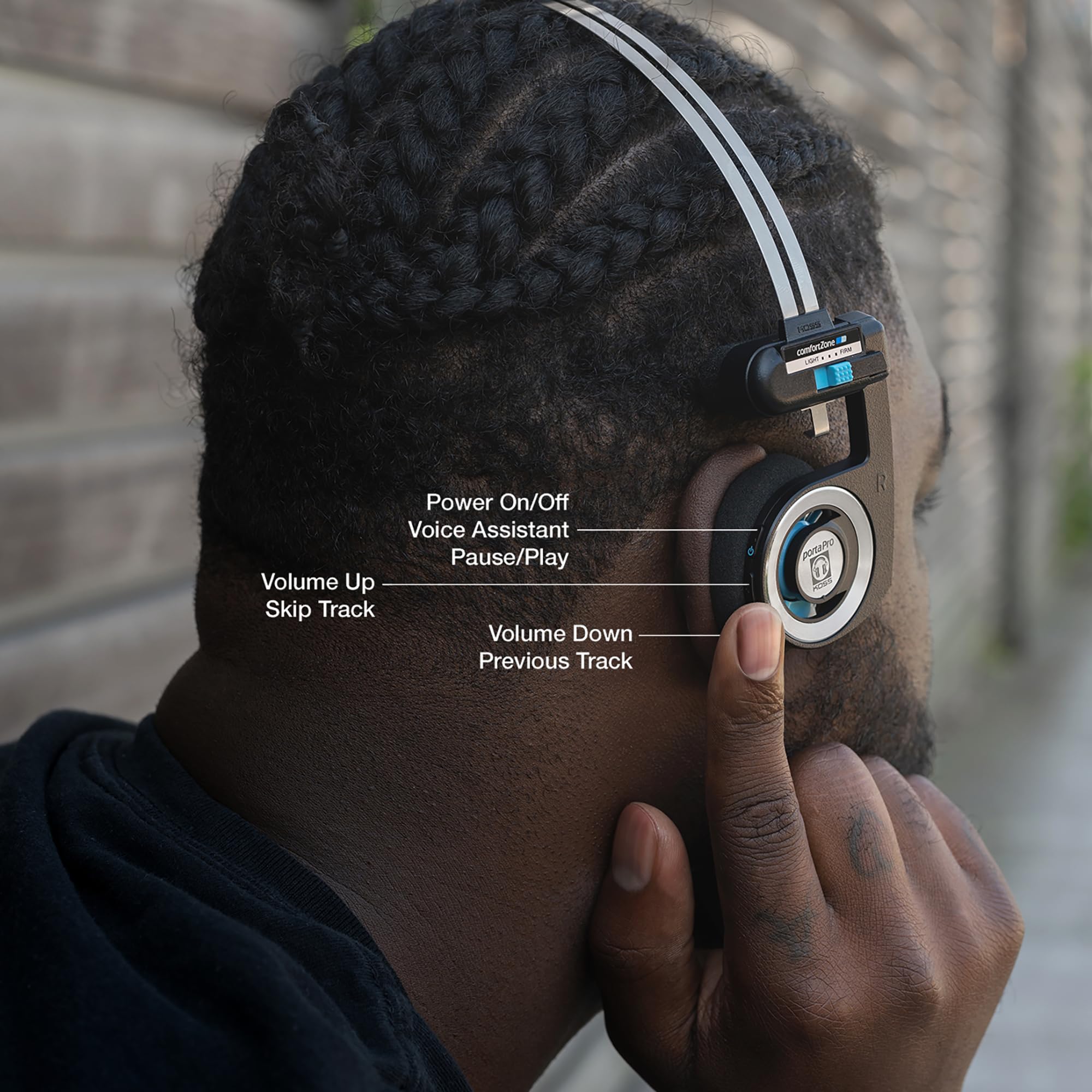 Koss Porta Pro Wireless 2.0 Bluetooth On-Ear Headphones - 20+ Hour Battery Life, USB-C Fast Charging, Built-in Mic, Analog Audio Pass-Through, Retro Design in Black | Perfect for Commuting, Workouts & Music Lovers