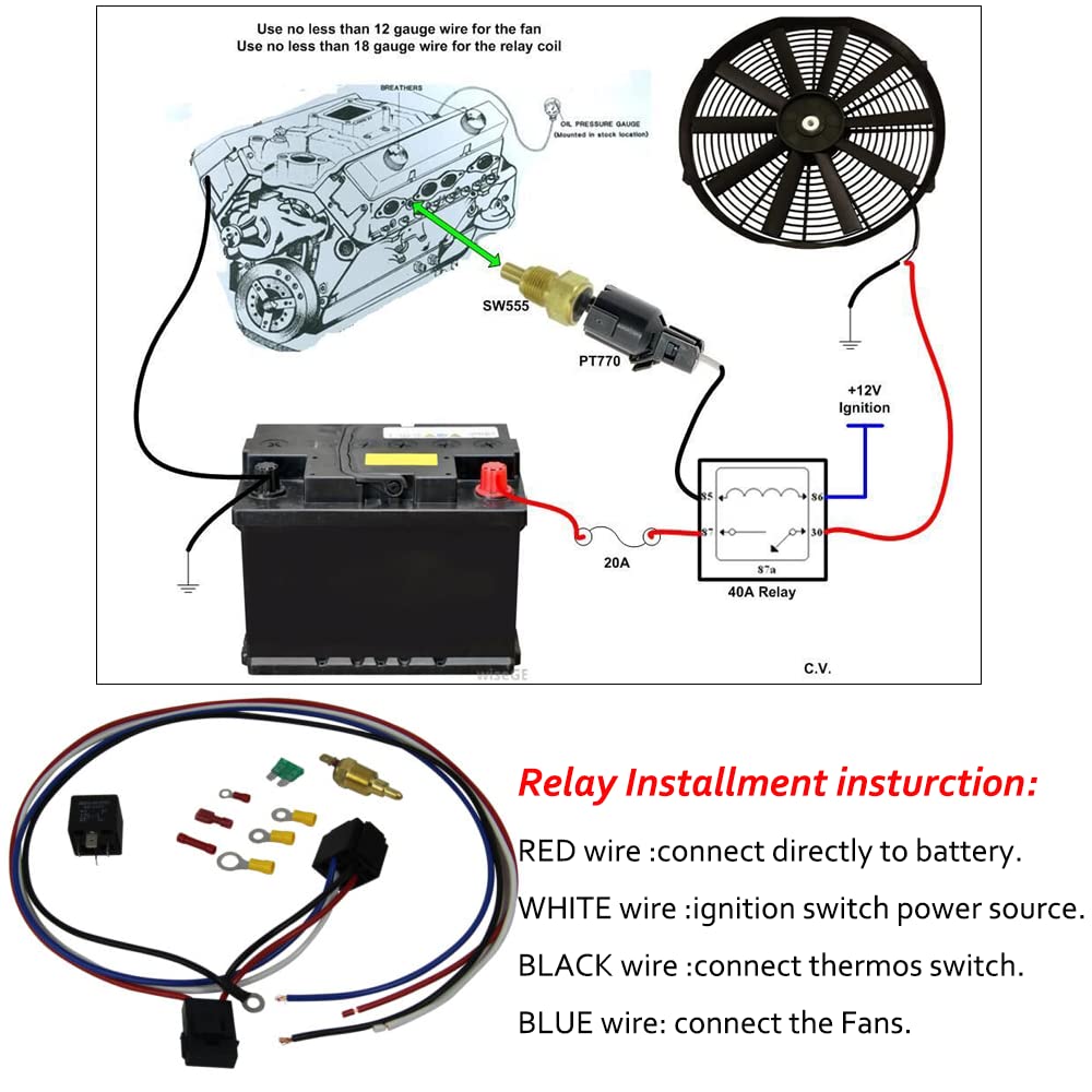 ReadyCool 3 Row Aluminum Radiator Shroud Fan for 2007-2018 Jeep Wrangler JK 3.6L 3.8L V6 MT CU2957 with Relay Kit - High Performance Cooling for Off-Road & Daily Driving