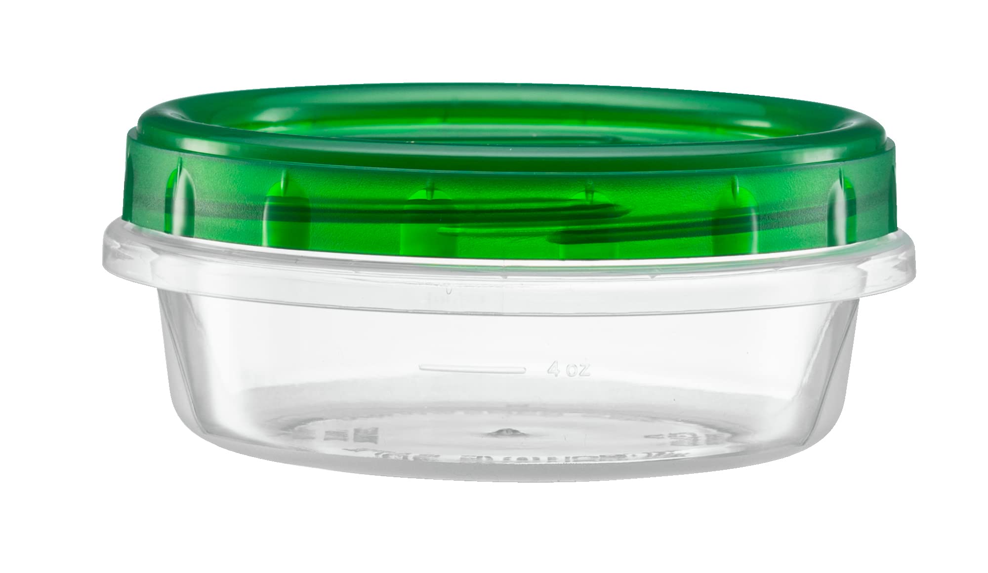 20 Pack 8oz Clear Plastic Food Storage Containers with Green Screw-On Lids - Freezer Safe Twist Cap Containers for Meal Prep, Leftovers & Snacks