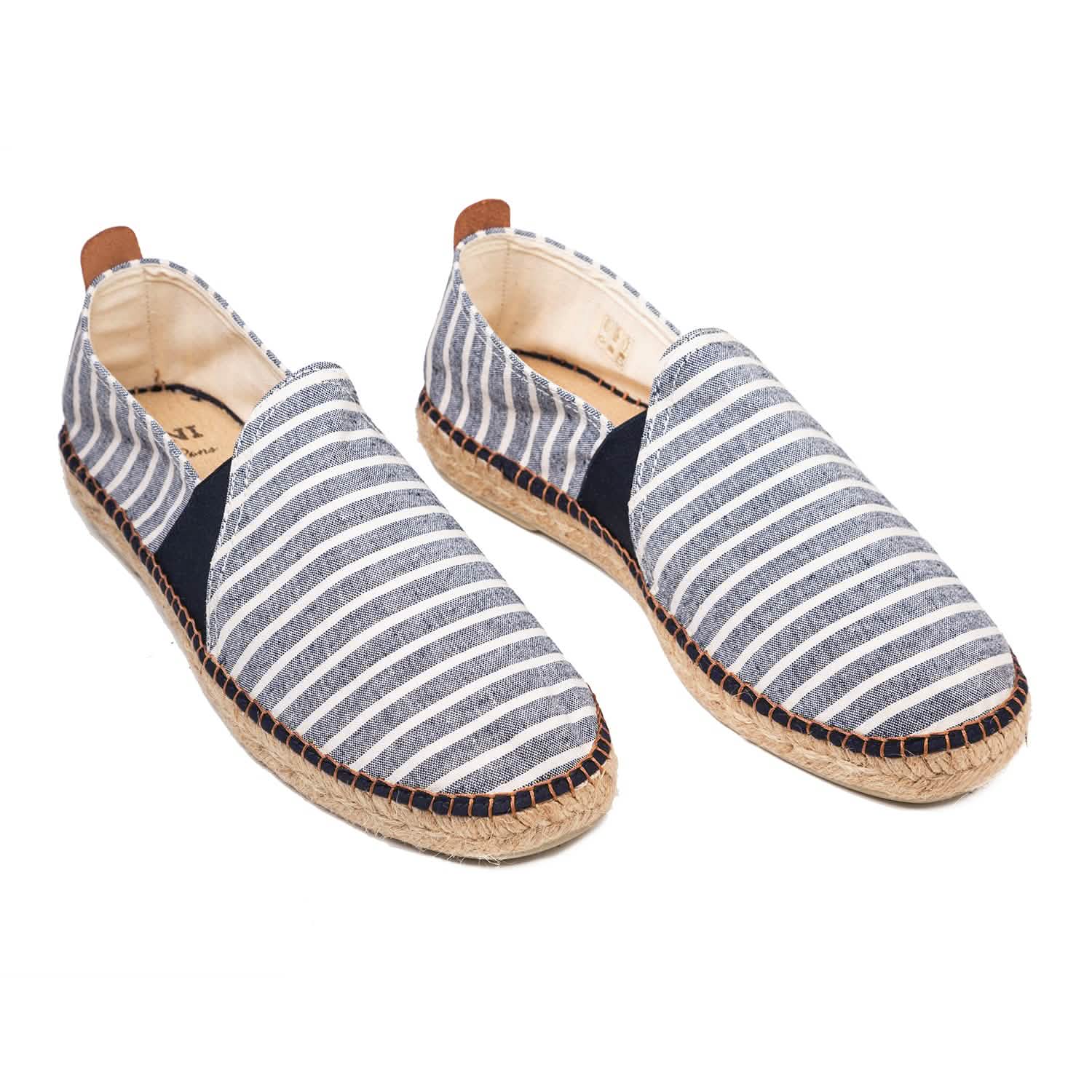 Breathable Striped Cotton Blend Espadrilles for Men - Dago GD - Comfortable Summer Shoes for Beach, Casual Wear & Outdoor Activities