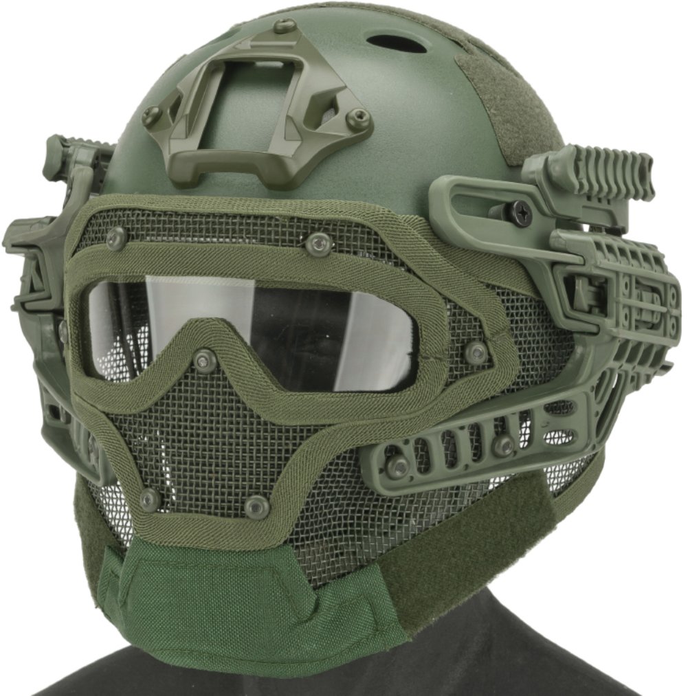 Matrix Legionnaire Full Head Coverage Airsoft Mask with Goggles - OD Green Protective Gear for Tactical Games & Outdoor Sports