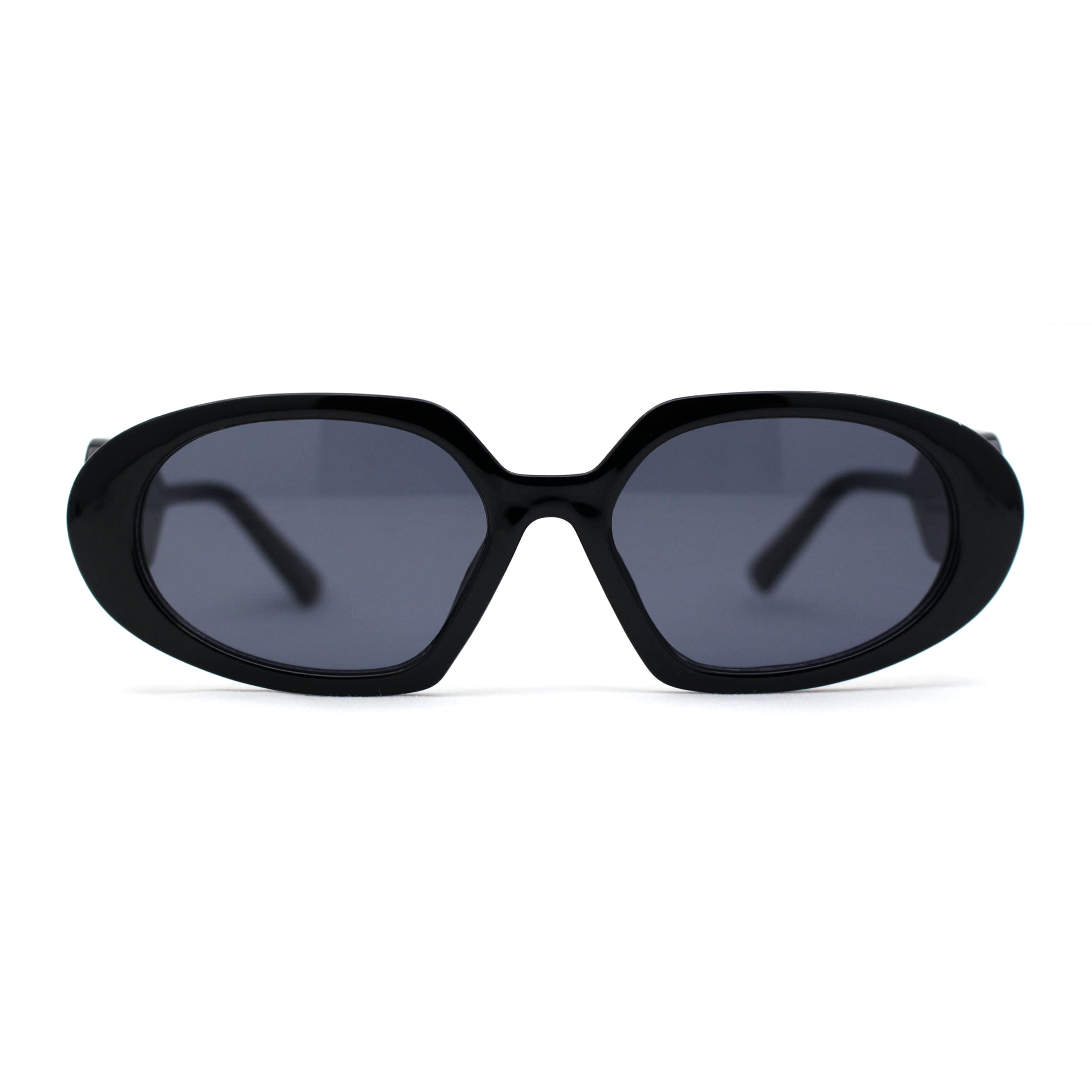 Trendy Plastic Fashion Sunglasses for Women & Men - Minimalist Mod Style Retro Oversized Shades - Perfect for Beach, Driving, and Summer Outfits