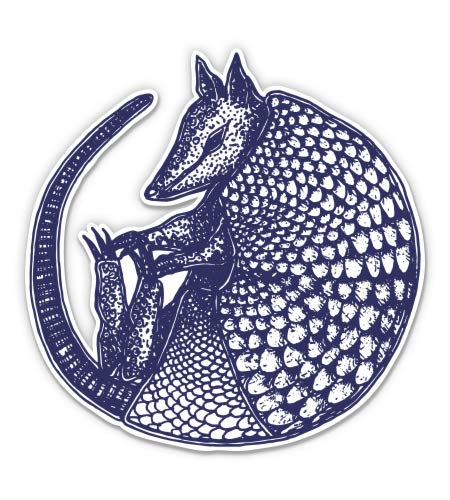Armadillo 7-Inch Vinyl Sticker - Waterproof Decal for Car, Laptop, iPad - Durable Decorative Sticker for Vehicles, Electronics, Coolers & Outdoor Gear