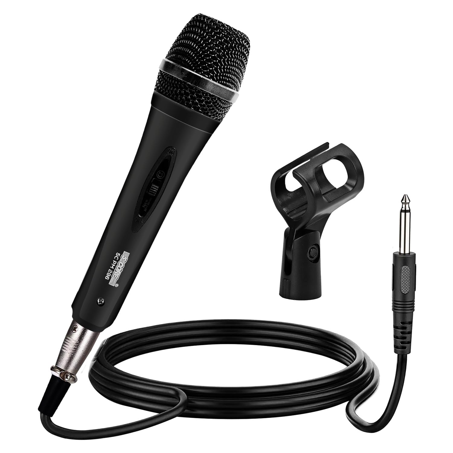 5 CORE Dynamic Handheld Microphone - Cardioid Unidirectional Vocal Mic with On/Off Switch & XLR Cable (PM-286) for Live Singing, Karaoke, Podcasting & Stage Performances