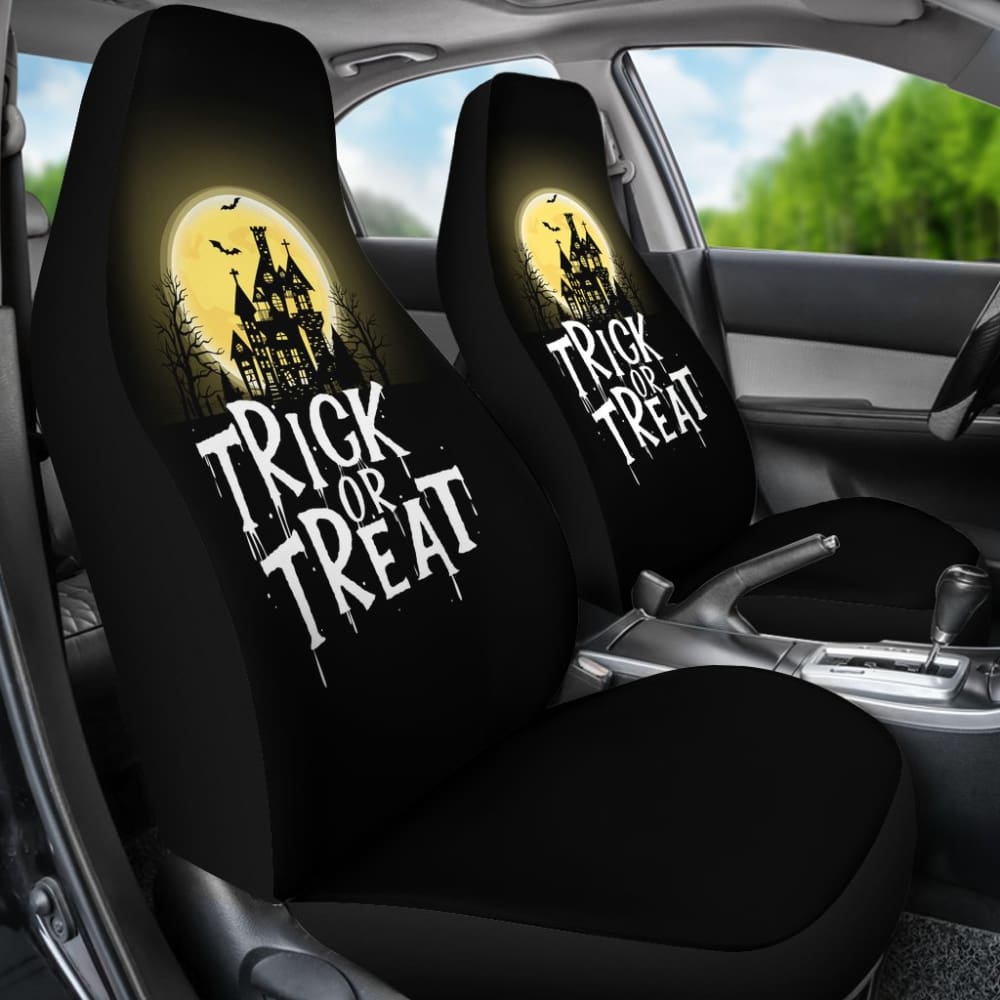 Spooky Halloween Car Seat Covers for Trick or Treat - Fun & Protective Auto Accessories (Set of 2) - Perfect for Halloween Parties, School Events & Family Outings