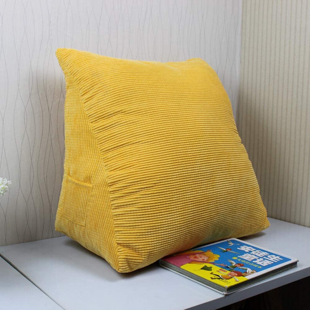Triangular Reading Pillow with Removable Cover - Ergonomic Wedge Cushion for Sofa, Chair & Bed - Lumbar Support Backrest for Reading, Gaming & Relaxing at Home or Office