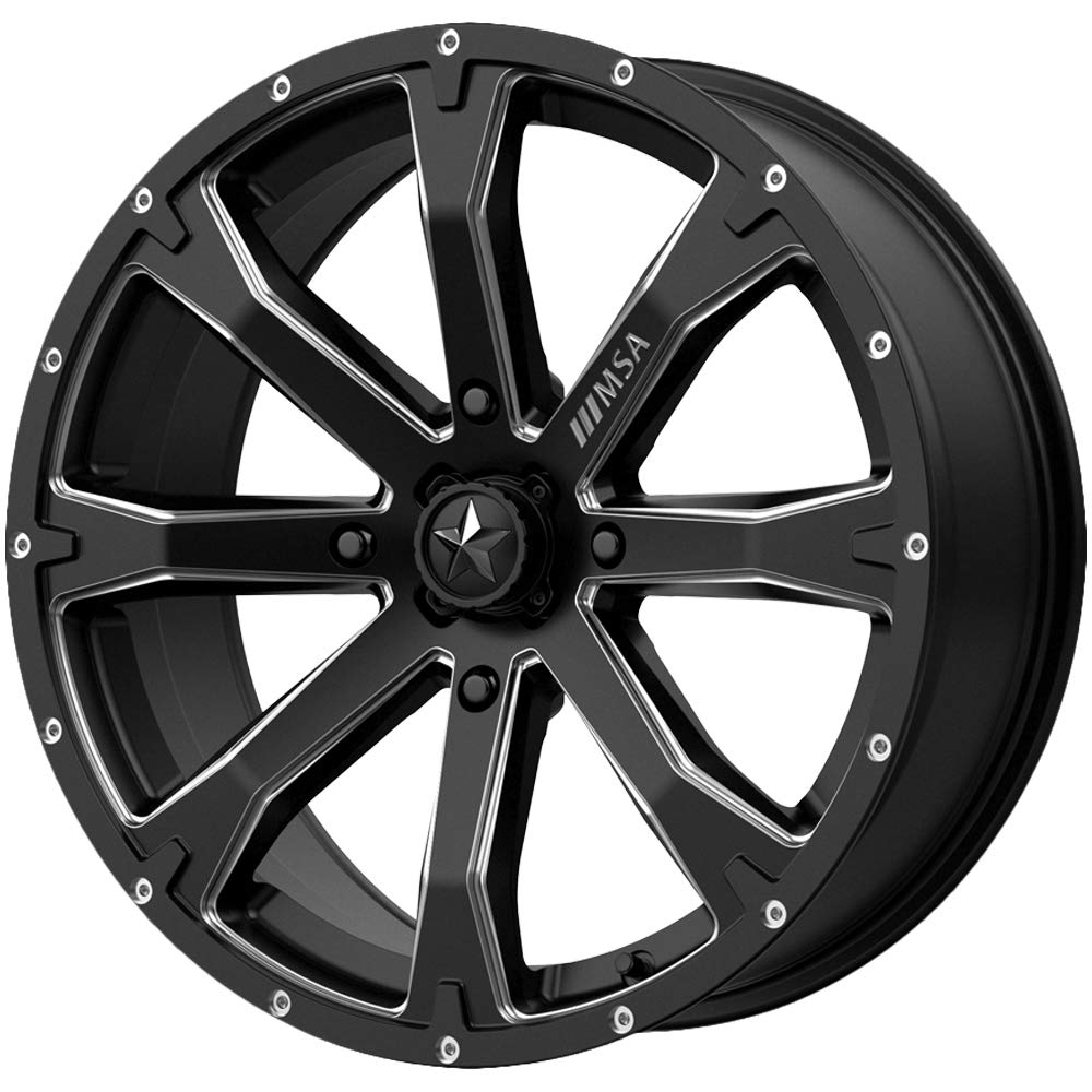 MA42 14X7 4X137 Black Mill 10MM Wheel Rim - M42-04737 | Perfect for Jeep Wrangler, Ford F150 & Off-Road Trucks