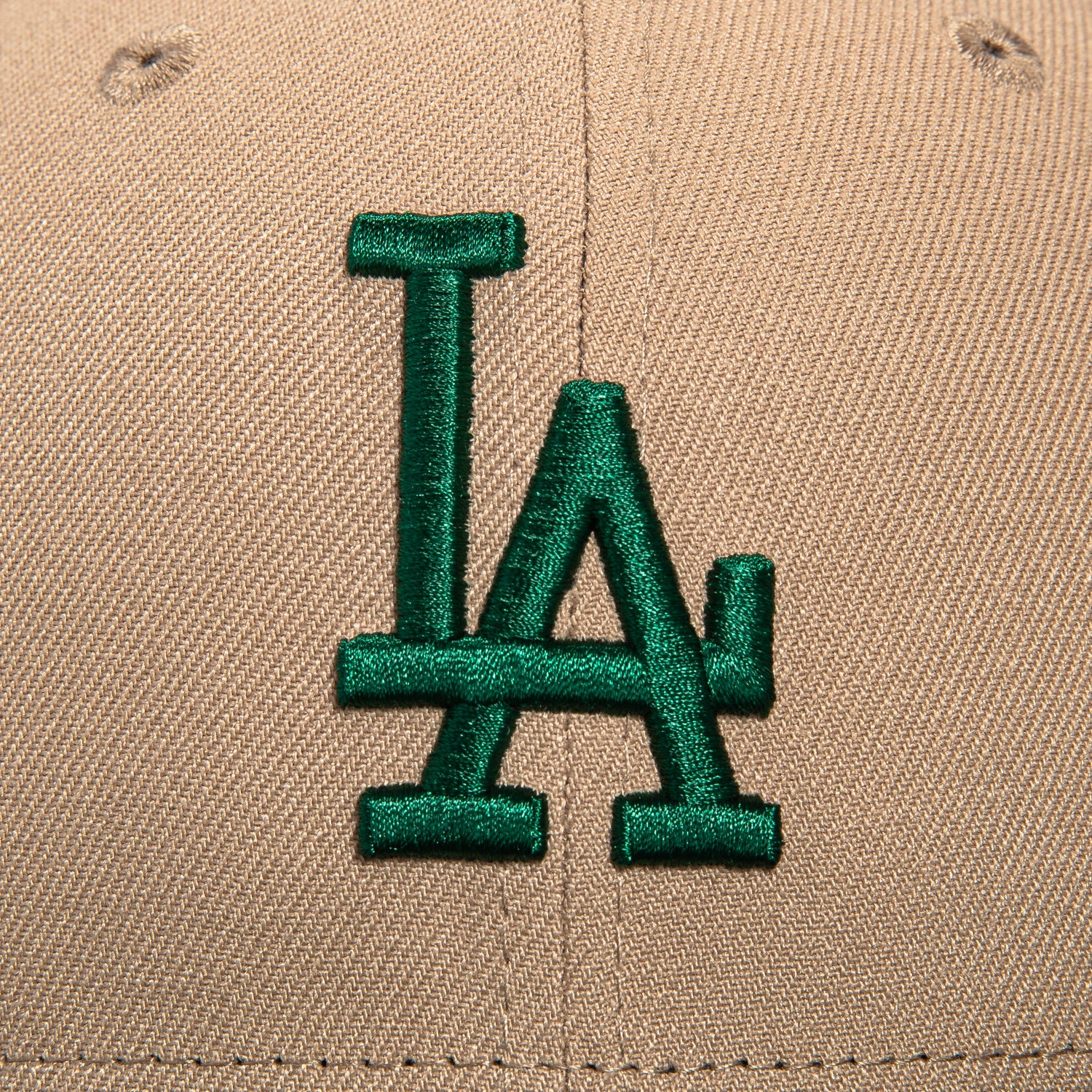 New Era 59Fifty Los Angeles Dodgers 50th Anniversary Stadium Patch Hat - Khaki & Green | MLB Baseball Cap for Men & Women | Game Day, Streetwear & Fan Collection