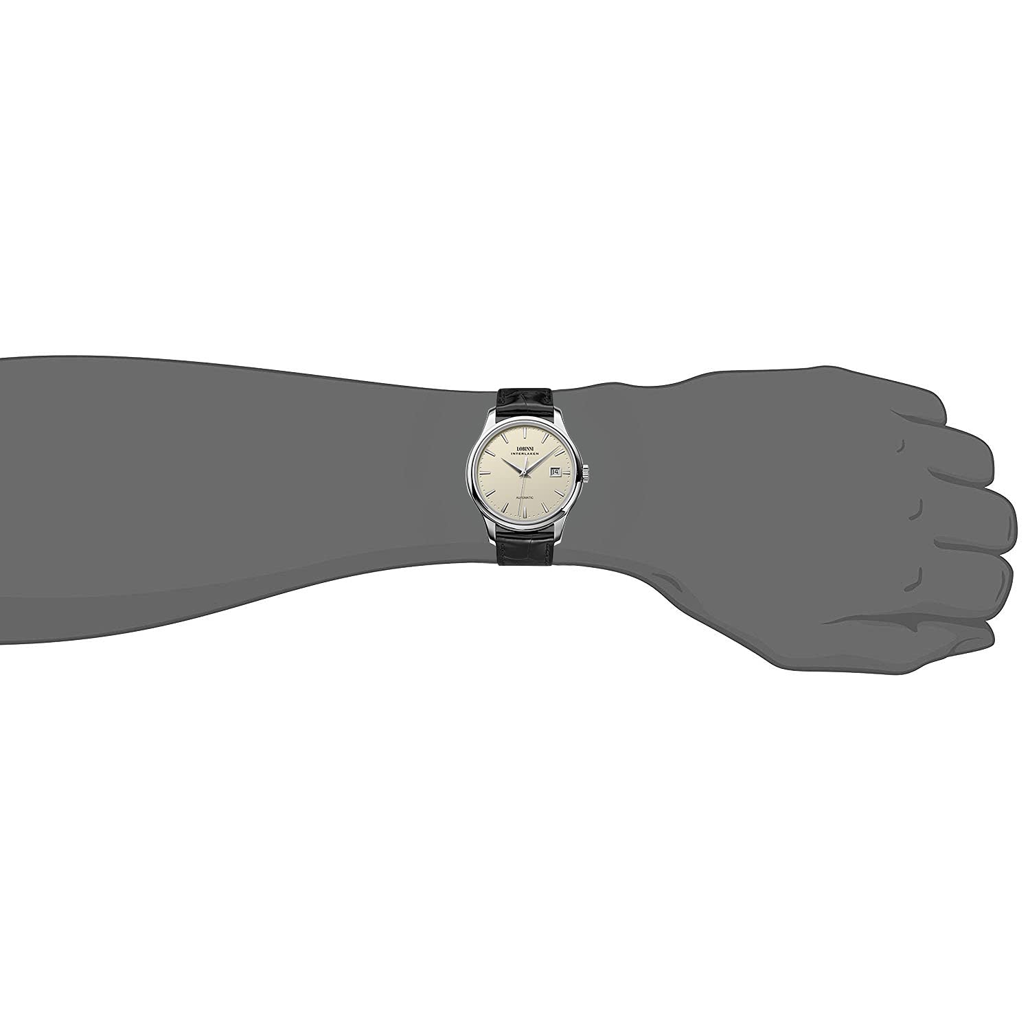 LOBINNI Men's Automatic Mechanical Watch - Stainless Steel Case, Date Display, Analog Dial - Stylish Casual Wristwatch for Business & Everyday Wear | Perfect Gift for Men