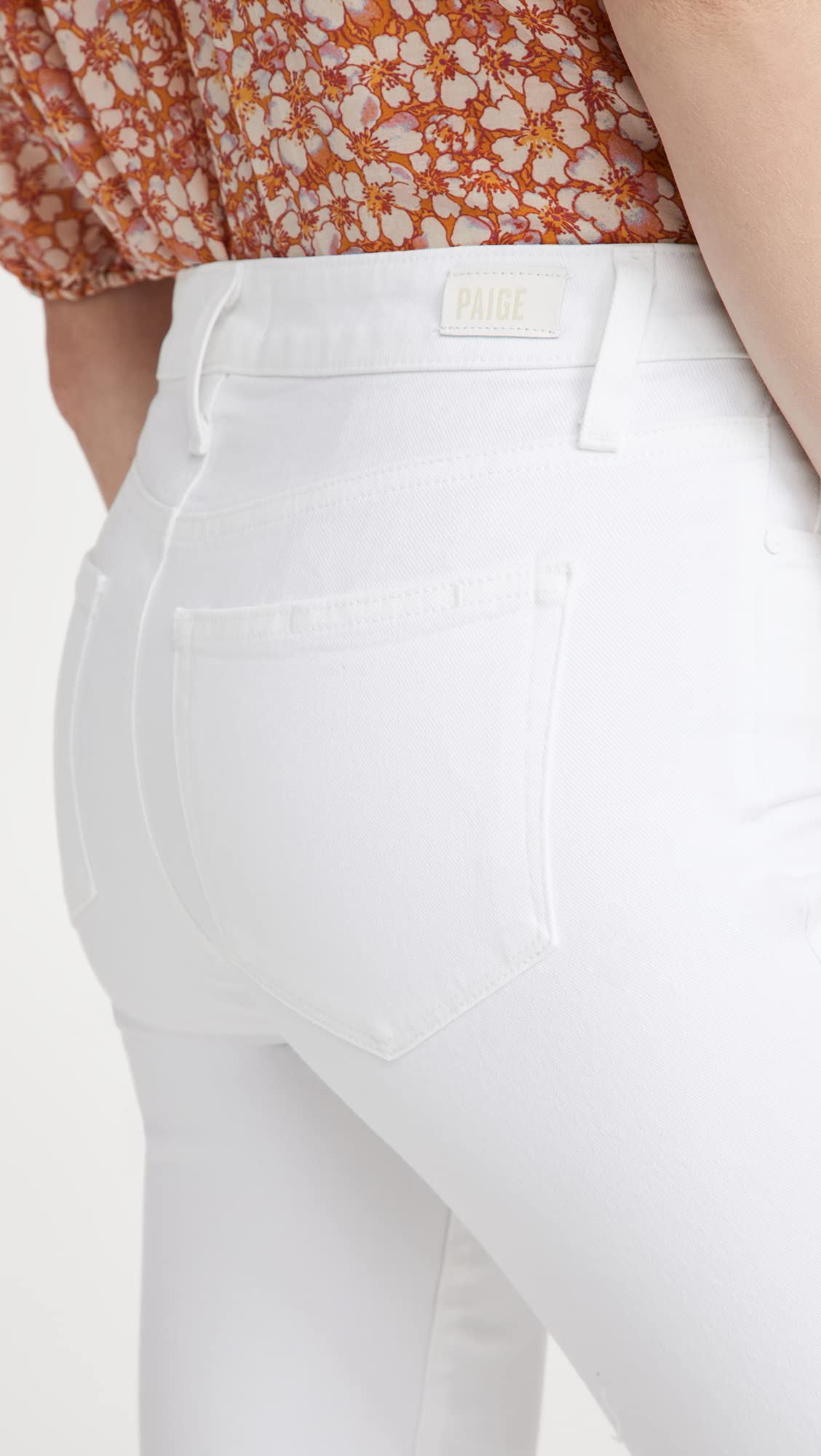 PAIGE Women's Cindy Crop Jeans - High Waist Distressed Denim for Casual Outfits | Perfect for Weekend Brunch & Date Nights