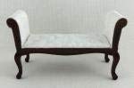Melody Jane Dolls Houses Dark Oak White Long John Bed End Stool Bench - Miniature Furniture for Dollhouse Decor, Kids Playroom, and Collectors Display