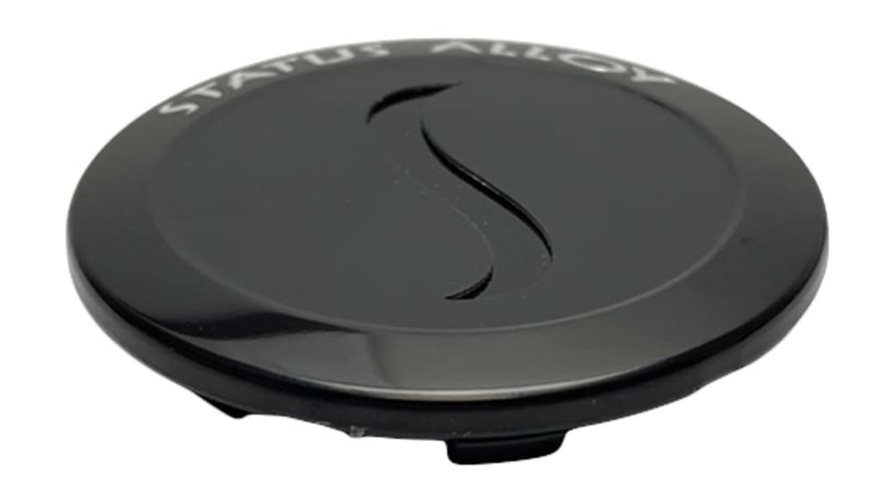 Status Wheels CCSTAGB 1246S01 Gloss Black Center Cap - Replacement Wheel Hub Cover for Trucks & SUVs - Enhances Vehicle Appearance & Protects Wheel Hub