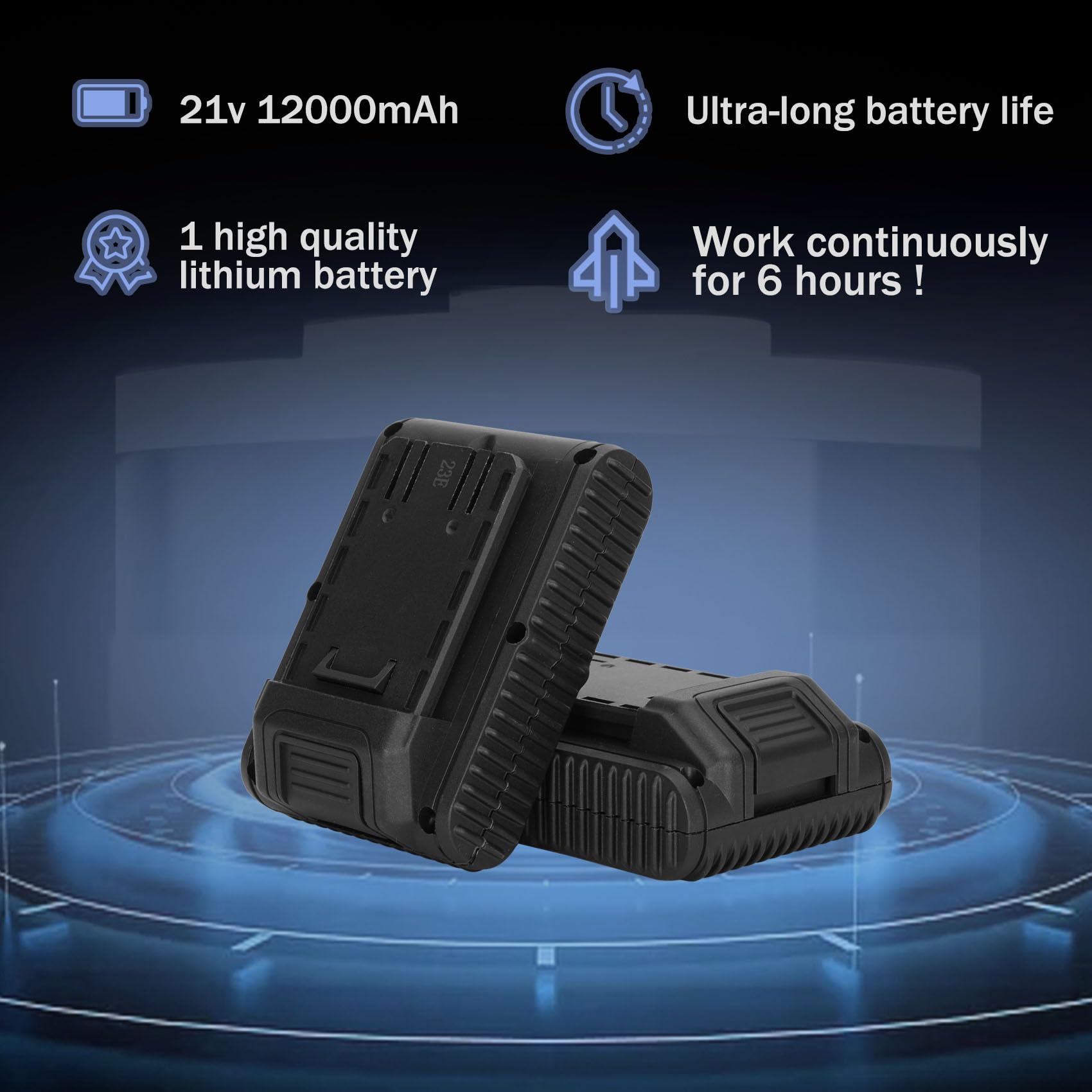 Electric Tile Vibrator Tool - 21V 6-Speed Adjustable Vibration Machine with Double Suction Cup, 12000mAh Battery & 24000r/min for Professional Tile Installation | Perfect for Flooring, Wall Tiling, and DIY Home Renovation Projects