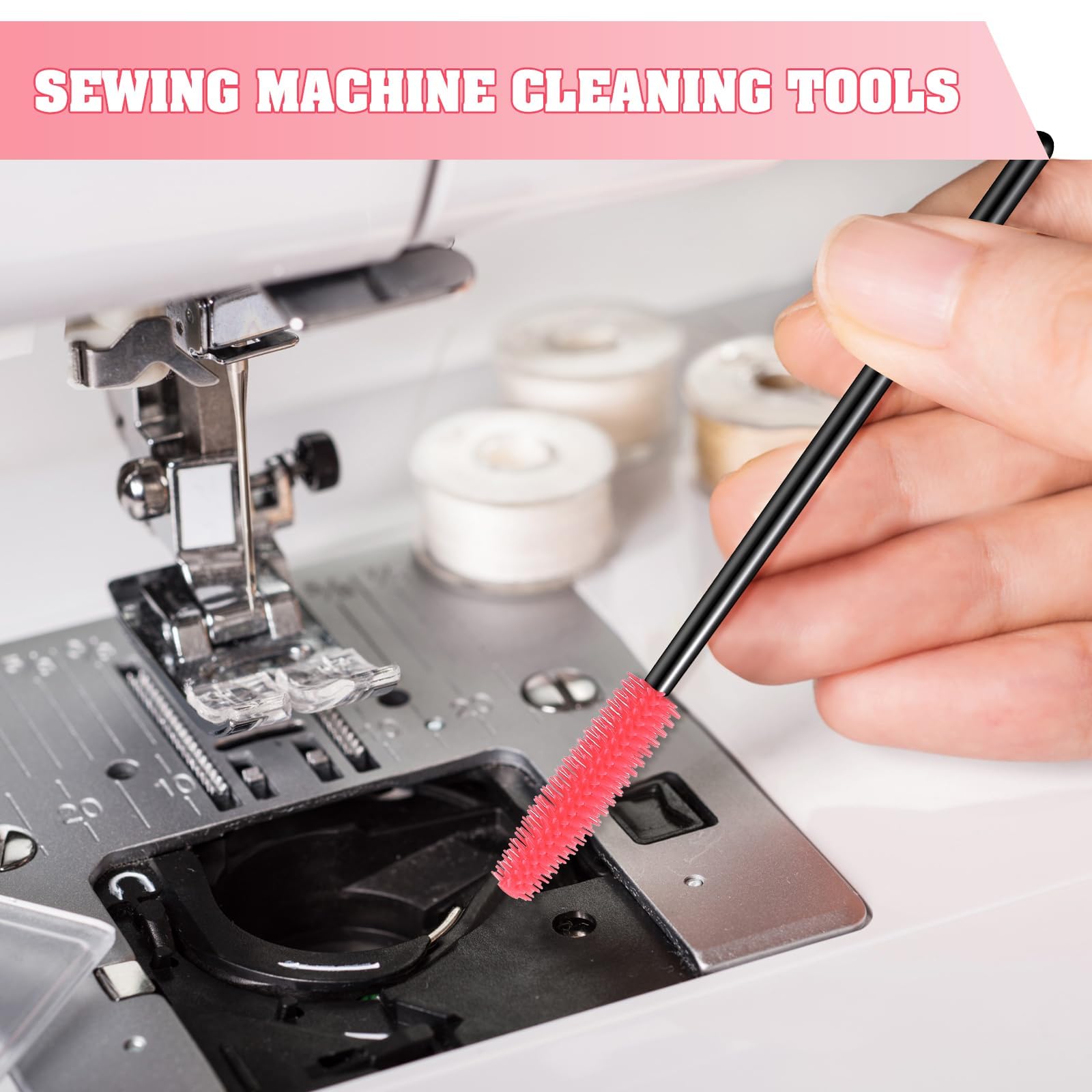 20 Pcs Reusable Silicone Sewing Machine Cleaning Brushes - Dense Bristles for Nook, Cranny & Spool Area - Essential Sewing Tools & Accessories - Perfect for Home Sewing, Quilting & DIY Craft Projects