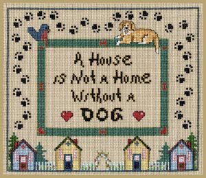 House Not a Home Dog Counted Cross Stitch Pattern PDF - Printable Chart for DIY Embroidery Projects | Perfect for Pet Lovers & Home Decor
